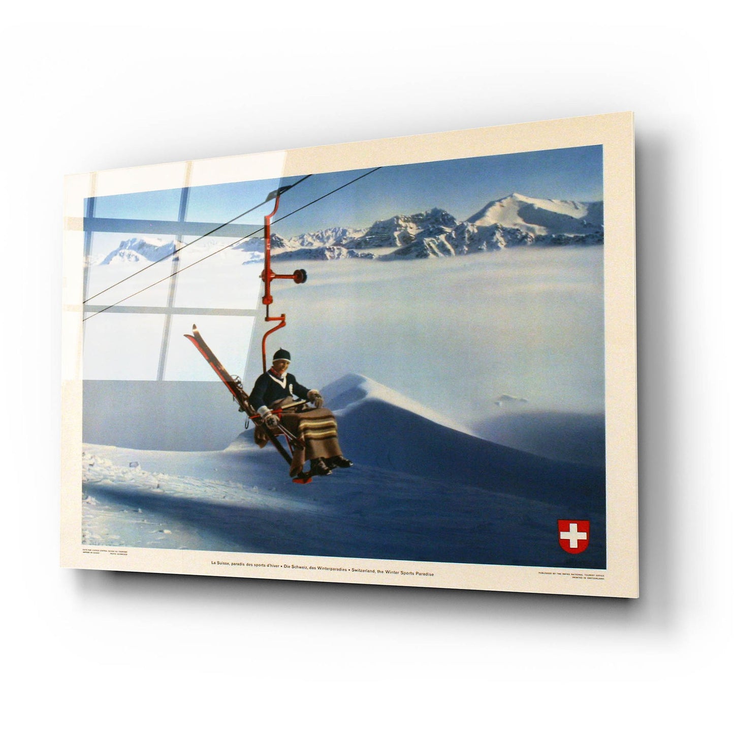 Epic Art 'La Suisse, Paradis des Sports d'Hiver' by Vintage Posters, Acrylic Glass Wall Art,24x16