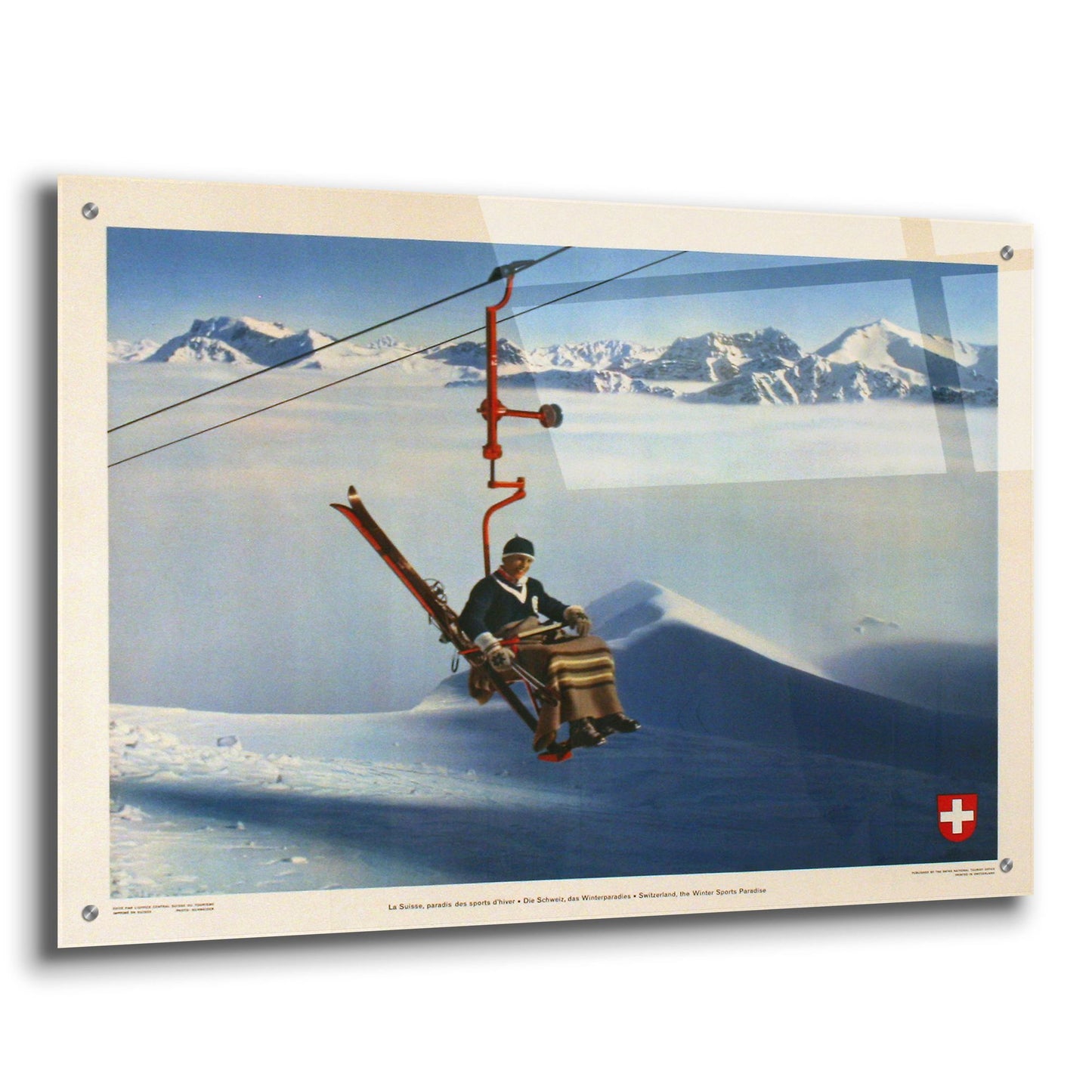 Epic Art 'La Suisse, Paradis des Sports d'Hiver' by Vintage Posters, Acrylic Glass Wall Art,36x24