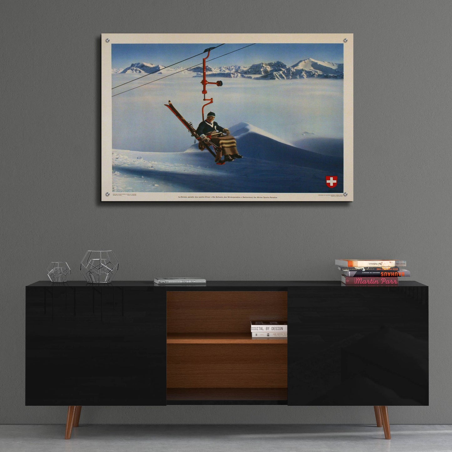 Epic Art 'La Suisse, Paradis des Sports d'Hiver' by Vintage Posters, Acrylic Glass Wall Art,36x24