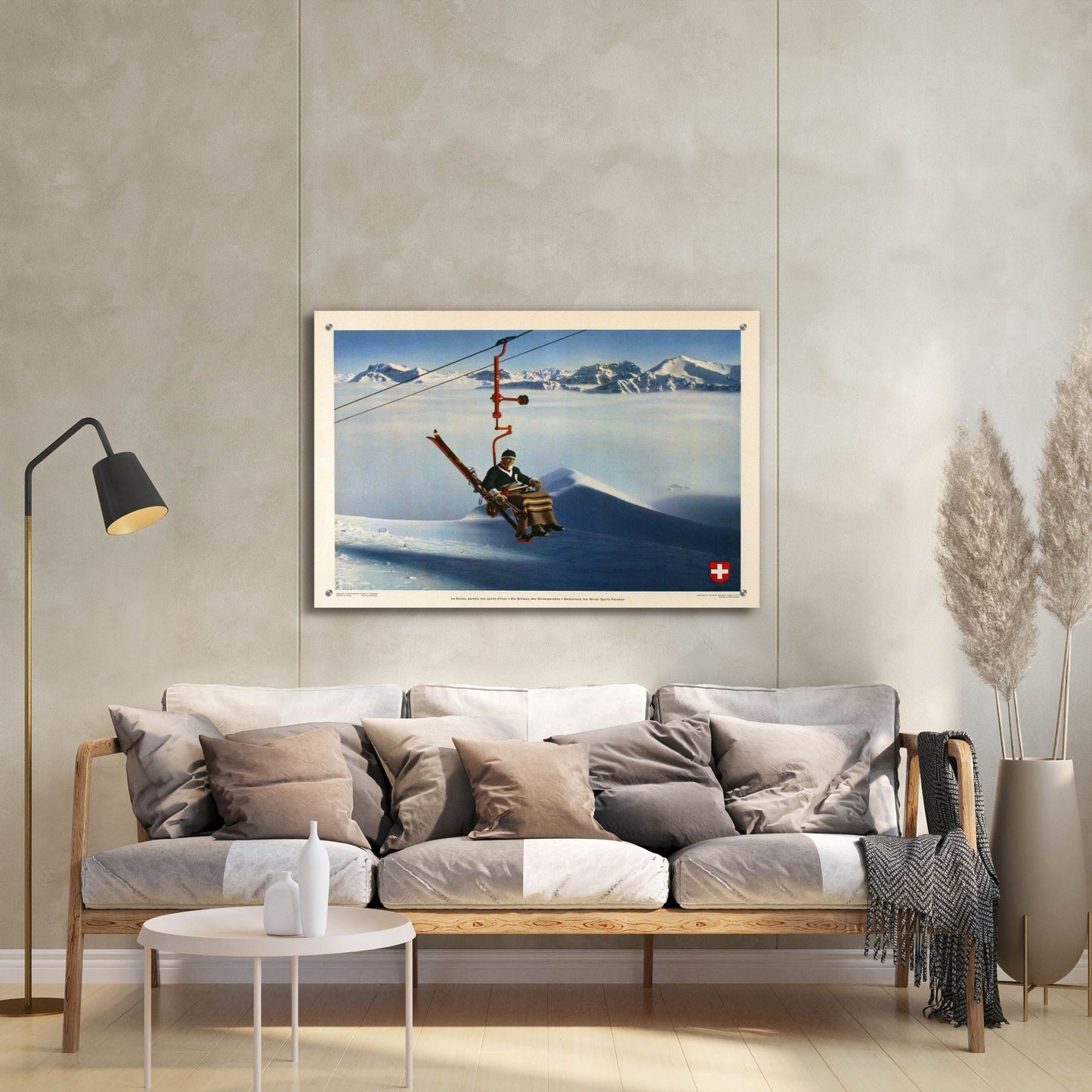 Epic Art 'La Suisse, Paradis des Sports d'Hiver' by Vintage Posters, Acrylic Glass Wall Art,36x24