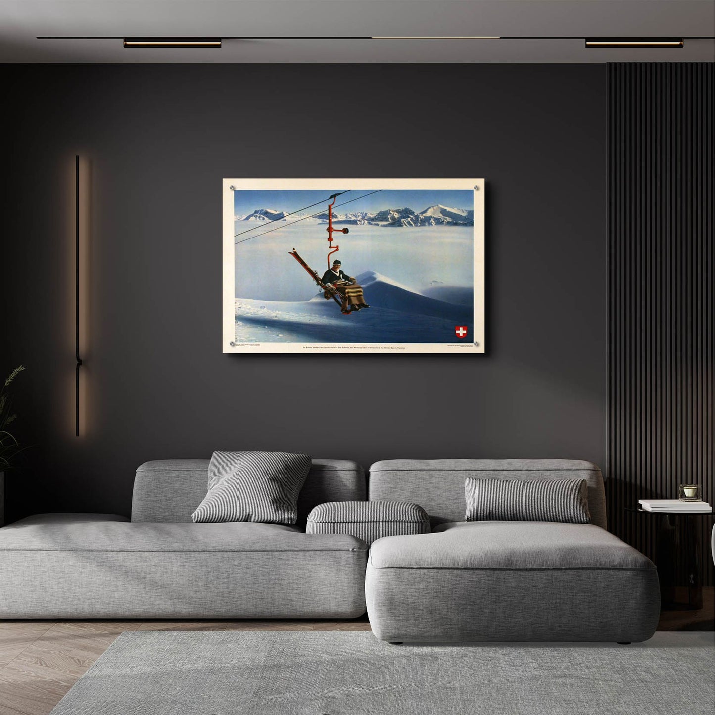 Epic Art 'La Suisse, Paradis des Sports d'Hiver' by Vintage Posters, Acrylic Glass Wall Art,36x24