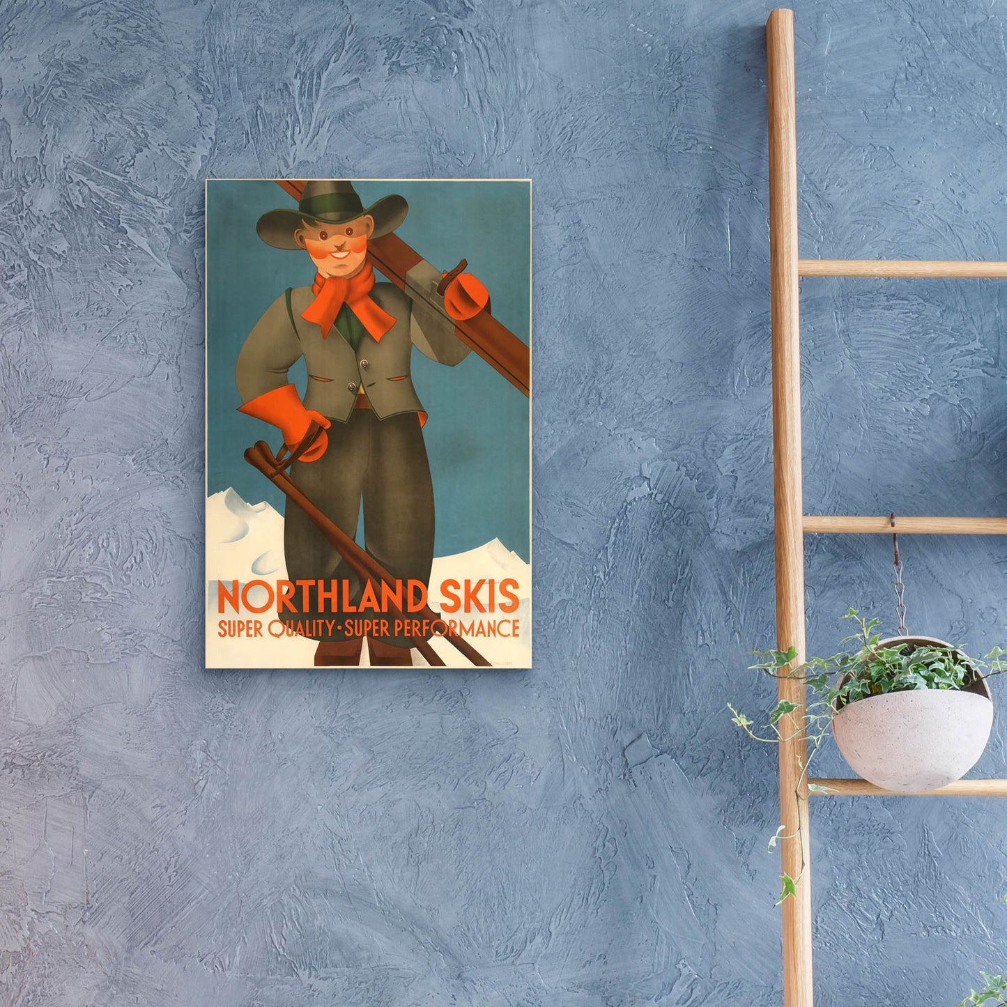 Epic Art 'Northland Skis' by Vintage Posters, Acrylic Glass Wall Art,16x24