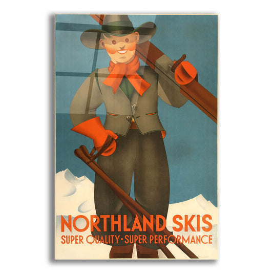 Epic Art 'Northland Skis' by Vintage Posters, Acrylic Glass Wall Art