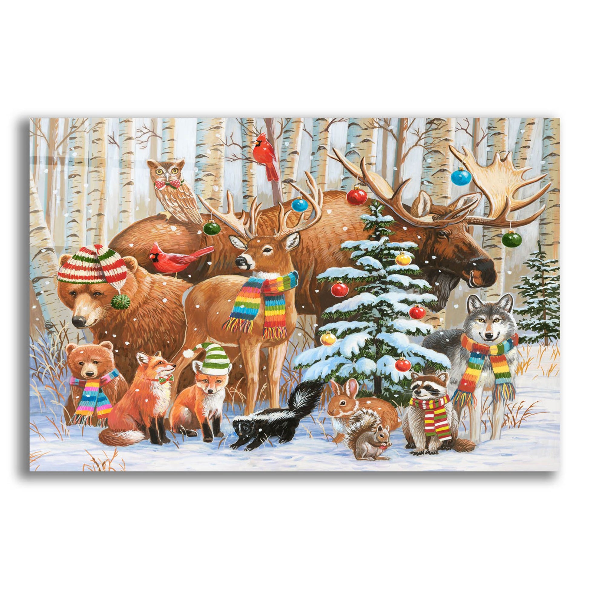 Epic Art 'Magical Forest Holiday' by William Vanderdasson, Acrylic Glass Wall Art,24x16