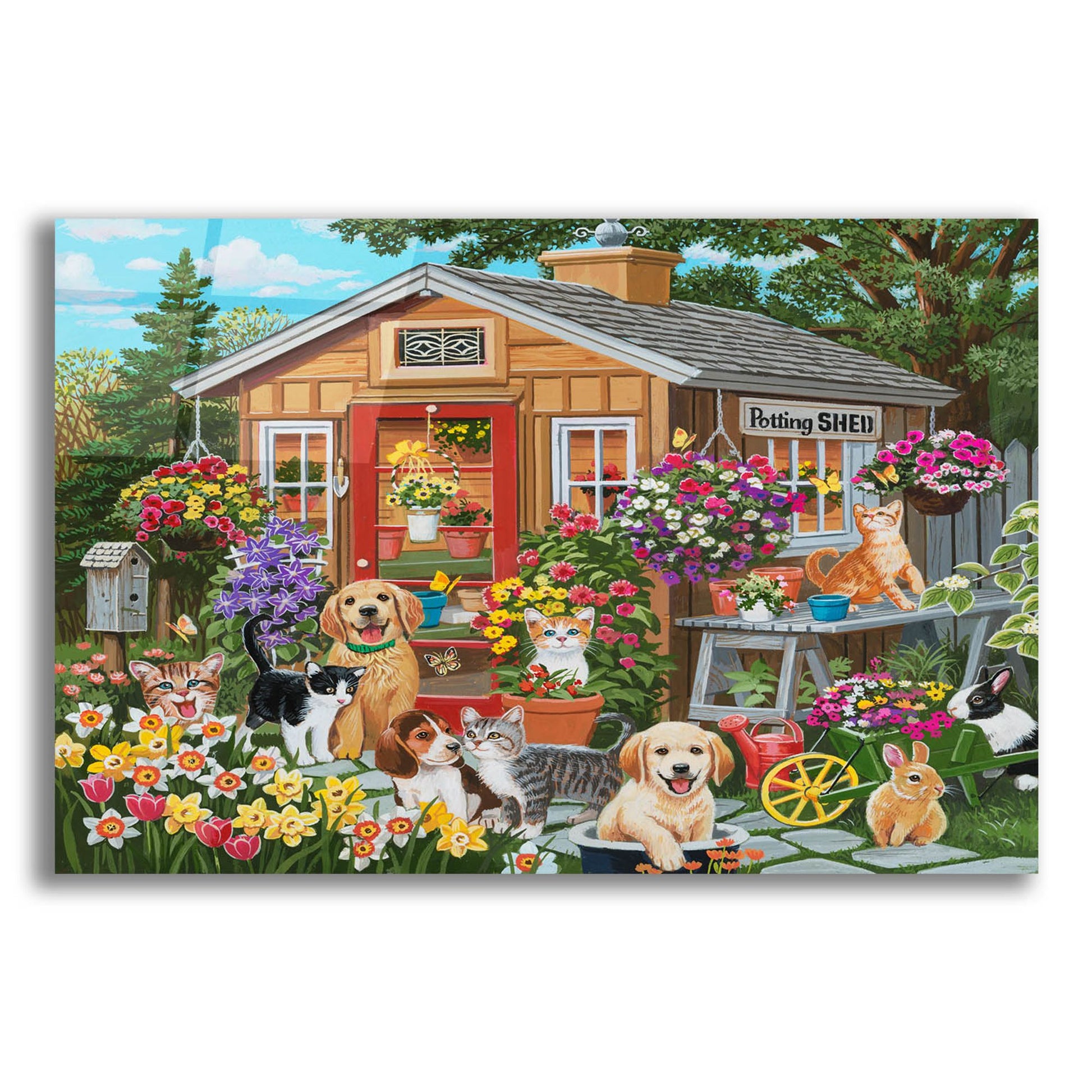 Epic Art 'Backyard Potting Shed' by William Vanderdasson, Acrylic Glass Wall Art