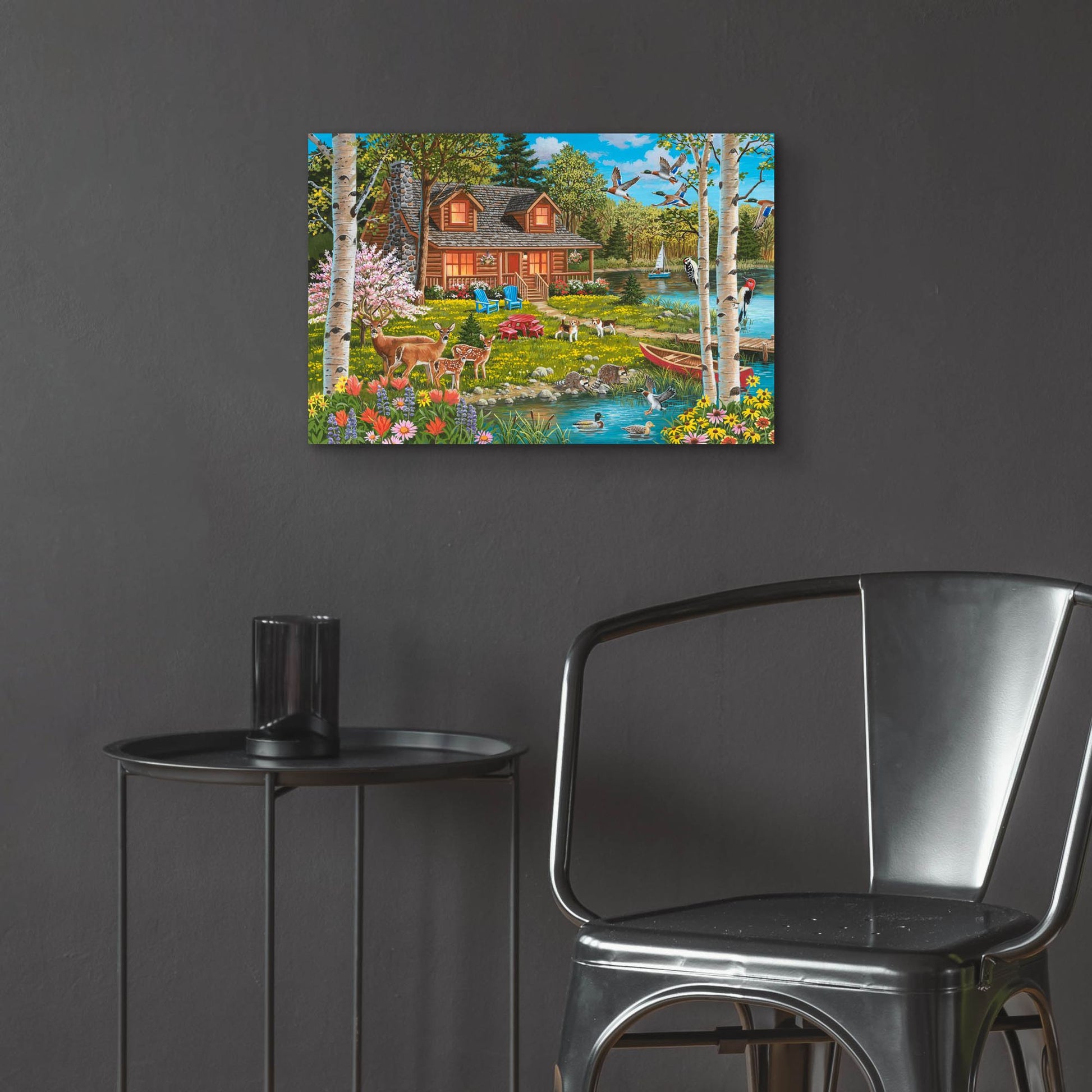 Epic Art 'Springtime at the Lake' by William Vanderdasson, Acrylic Glass Wall Art,24x16