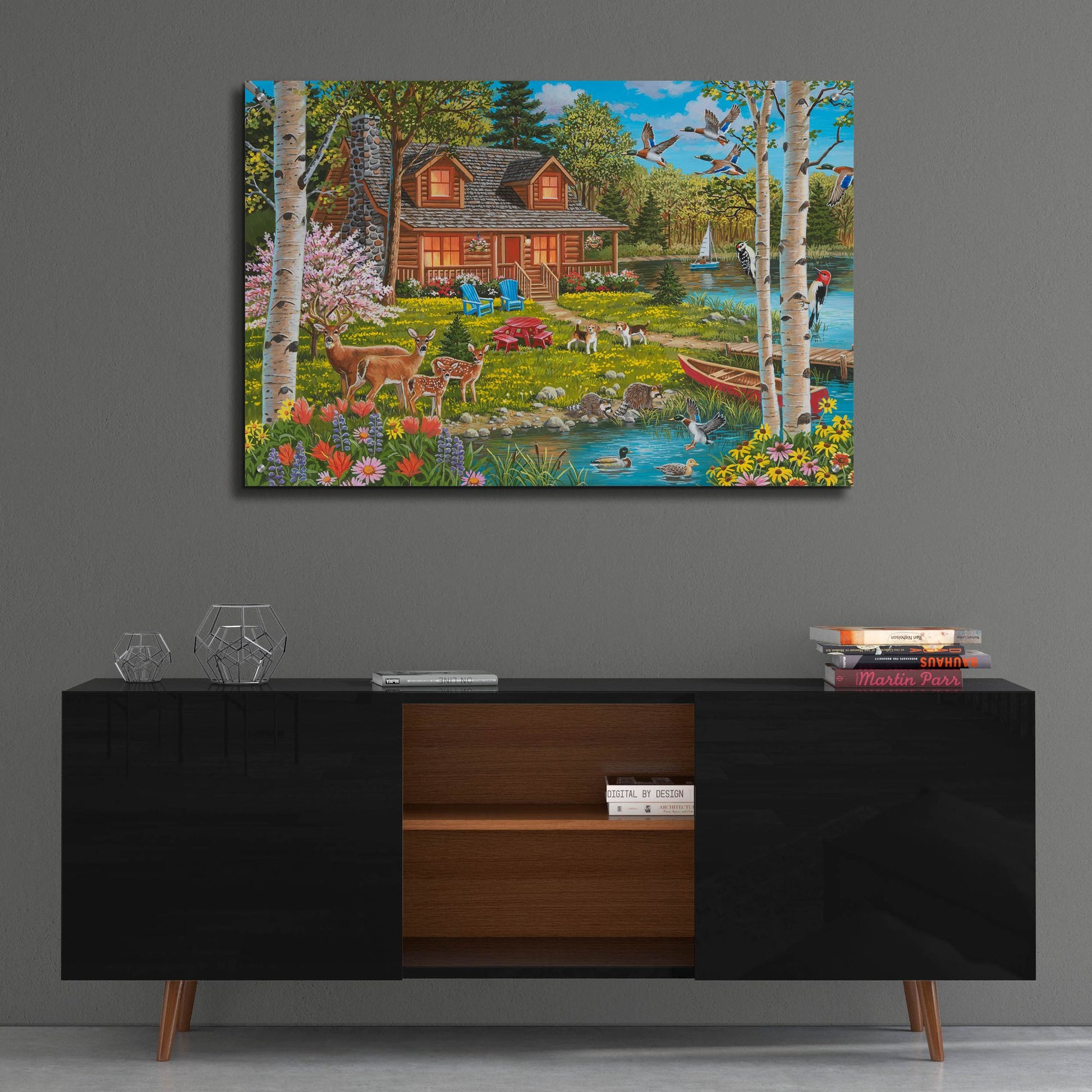 Epic Art 'Springtime at the Lake' by William Vanderdasson, Acrylic Glass Wall Art,36x24