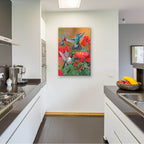 Epic Art 'Hummingbirds & Flowers' by William Vanderdasson, Acrylic Glass Wall Art,24x36