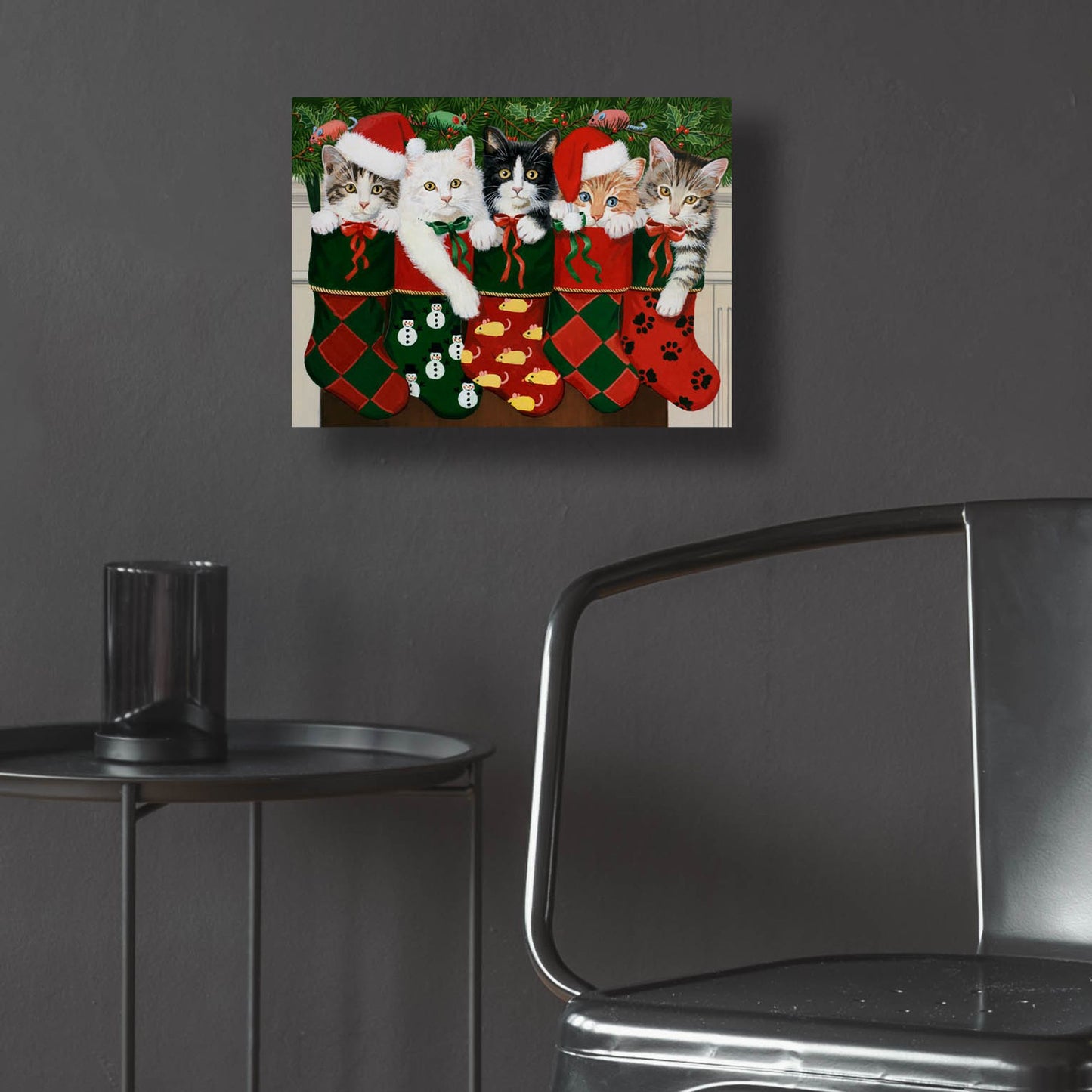 Epic Art 'Christmas Kittens' by William Vanderdasson, Acrylic Glass Wall Art,16x12