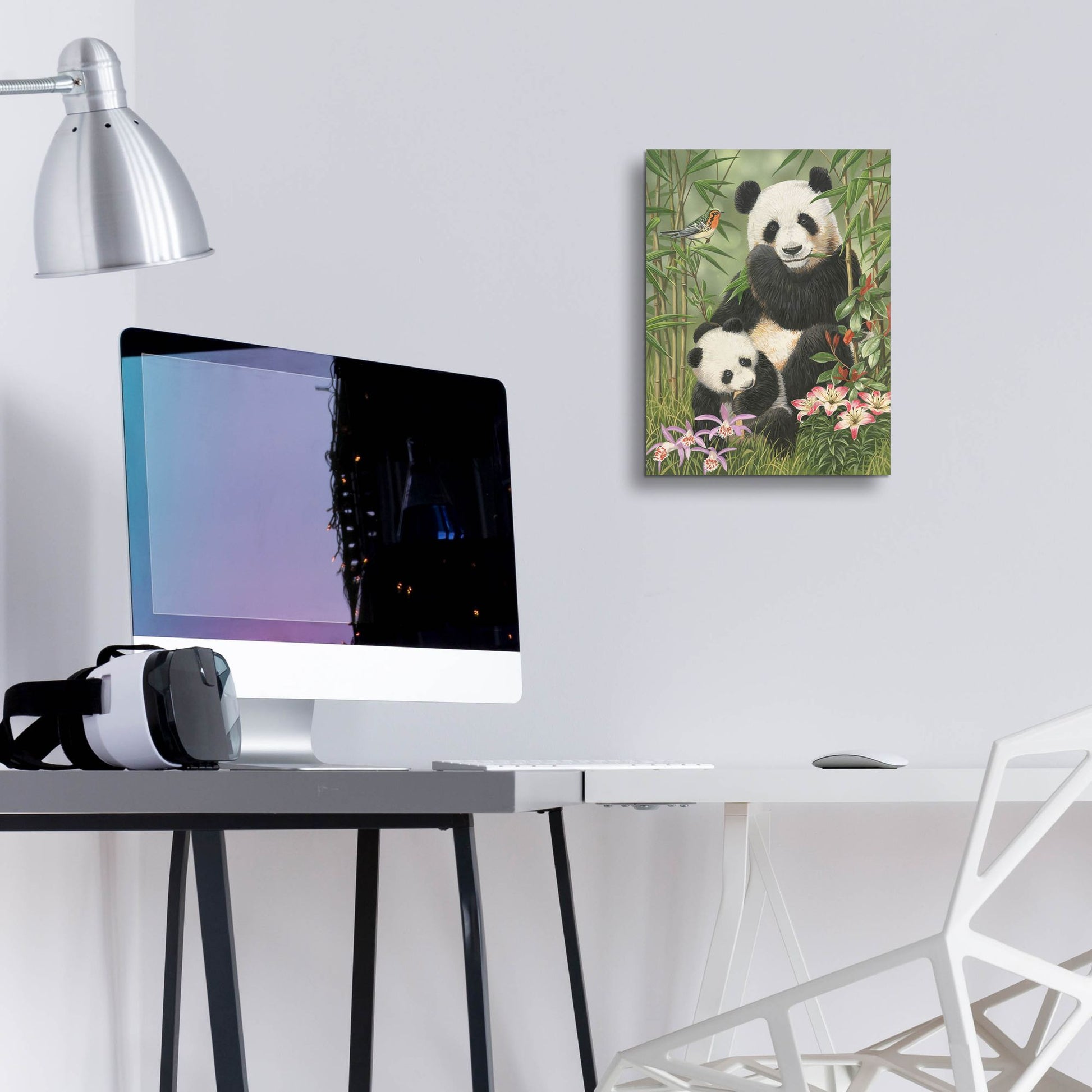 Epic Art 'Panda Paradise' by William Vanderdasson, Acrylic Glass Wall Art,12x16