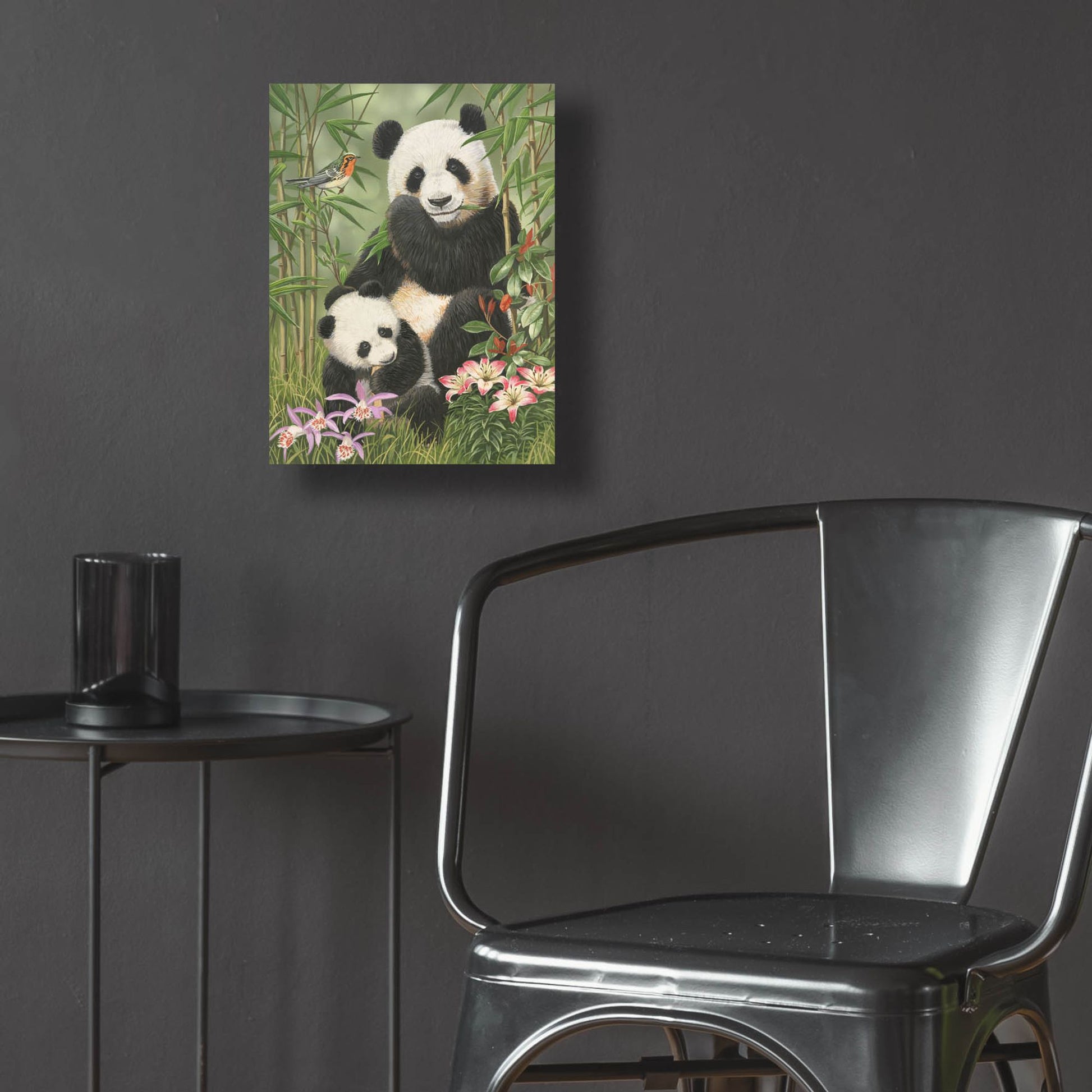 Epic Art 'Panda Paradise' by William Vanderdasson, Acrylic Glass Wall Art,12x16