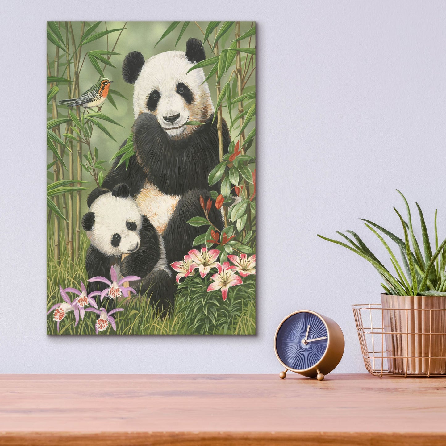 Epic Art 'Panda Paradise' by William Vanderdasson, Acrylic Glass Wall Art,12x16