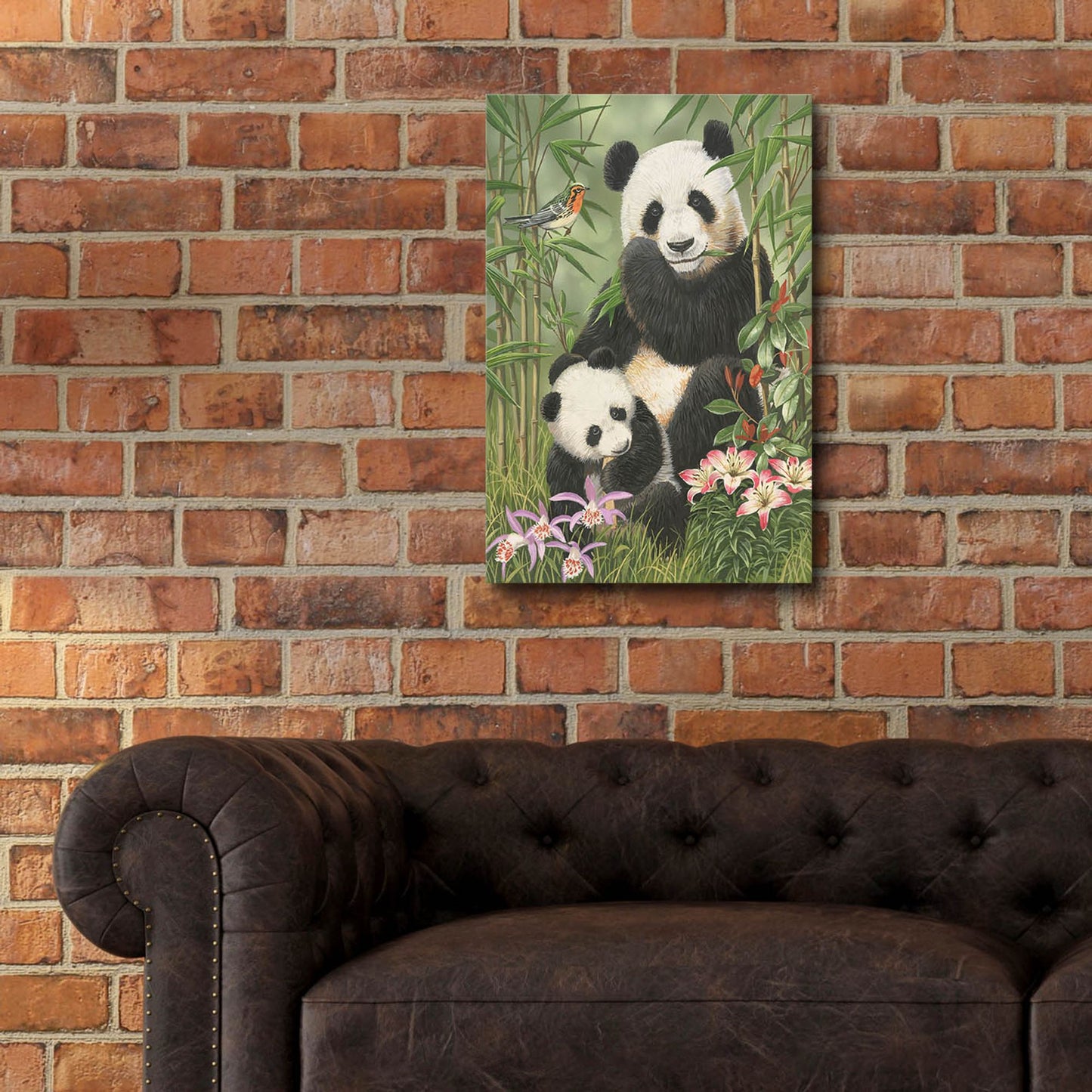 Epic Art 'Panda Paradise' by William Vanderdasson, Acrylic Glass Wall Art,16x24