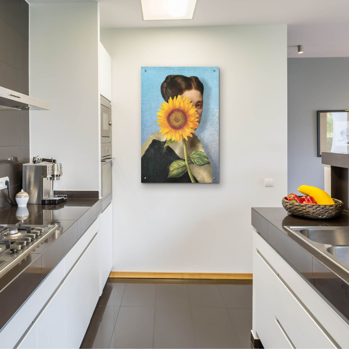 Epic Art 'Girl with Sunflower' by Diogo Verissimo, Acrylic Glass Wall Art,24x36