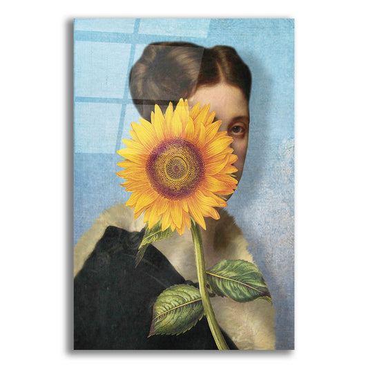 Epic Art 'Girl with Sunflower' by Diogo Verissimo, Acrylic Glass Wall Art