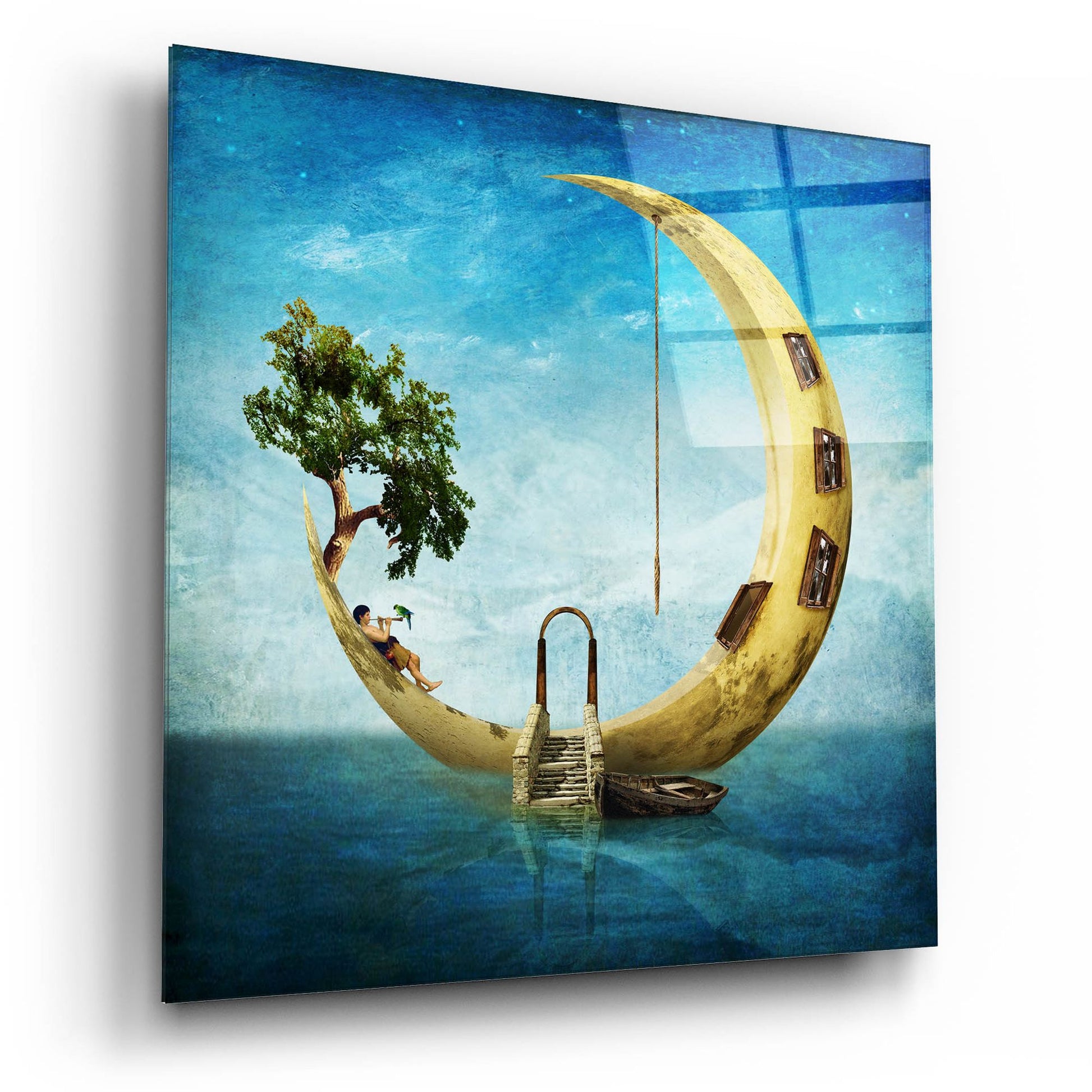 Epic Art 'Home Sweet Moon' by Diogo Verissimo, Acrylic Glass Wall Art,12x12