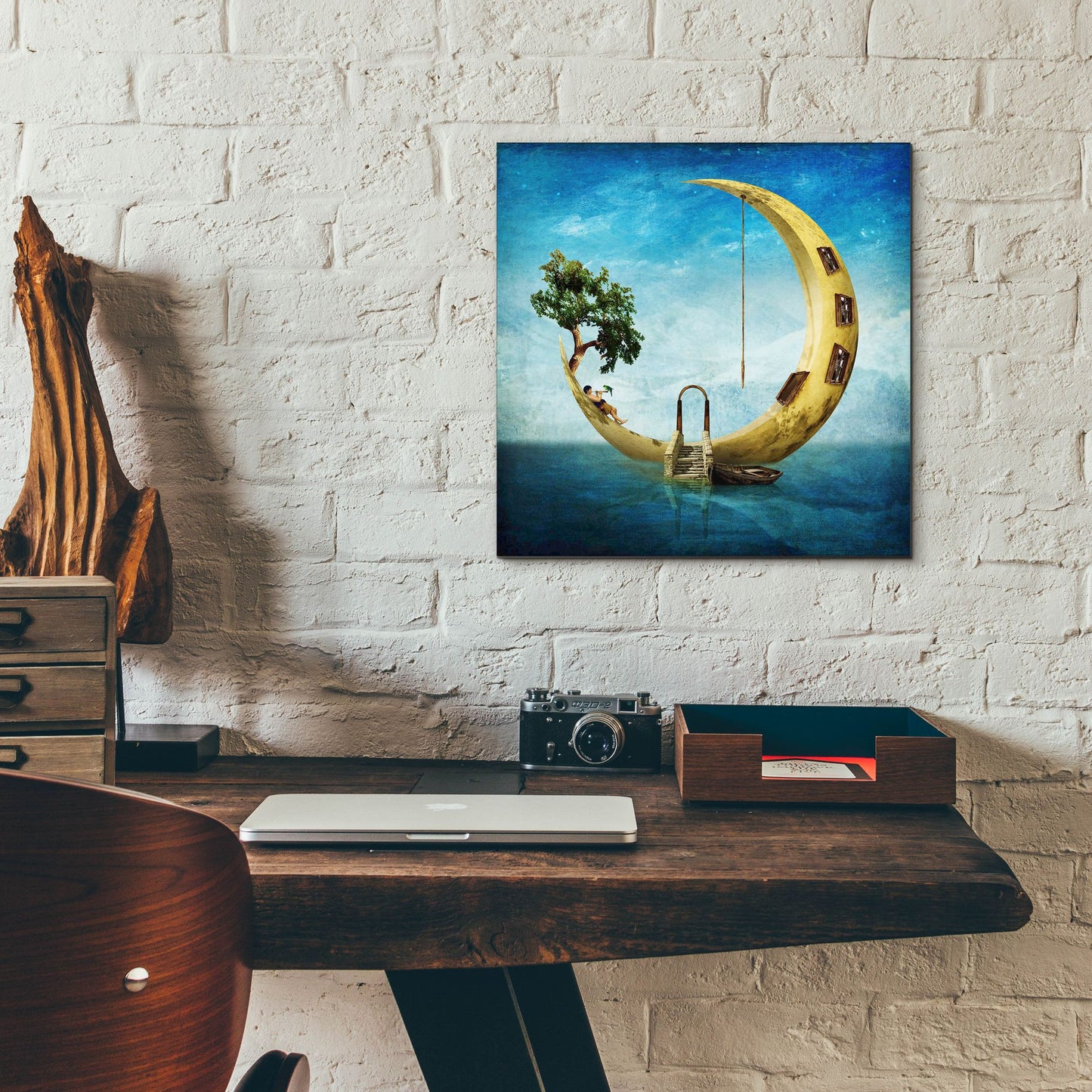 Epic Art 'Home Sweet Moon' by Diogo Verissimo, Acrylic Glass Wall Art,12x12