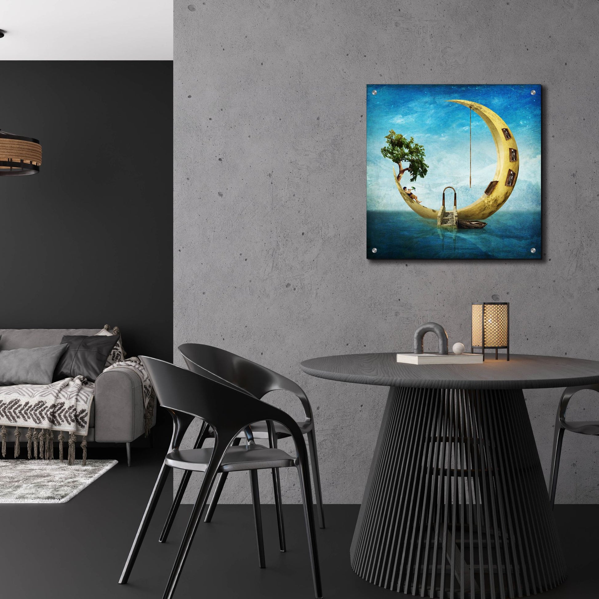 Epic Art 'Home Sweet Moon' by Diogo Verissimo, Acrylic Glass Wall Art,24x24