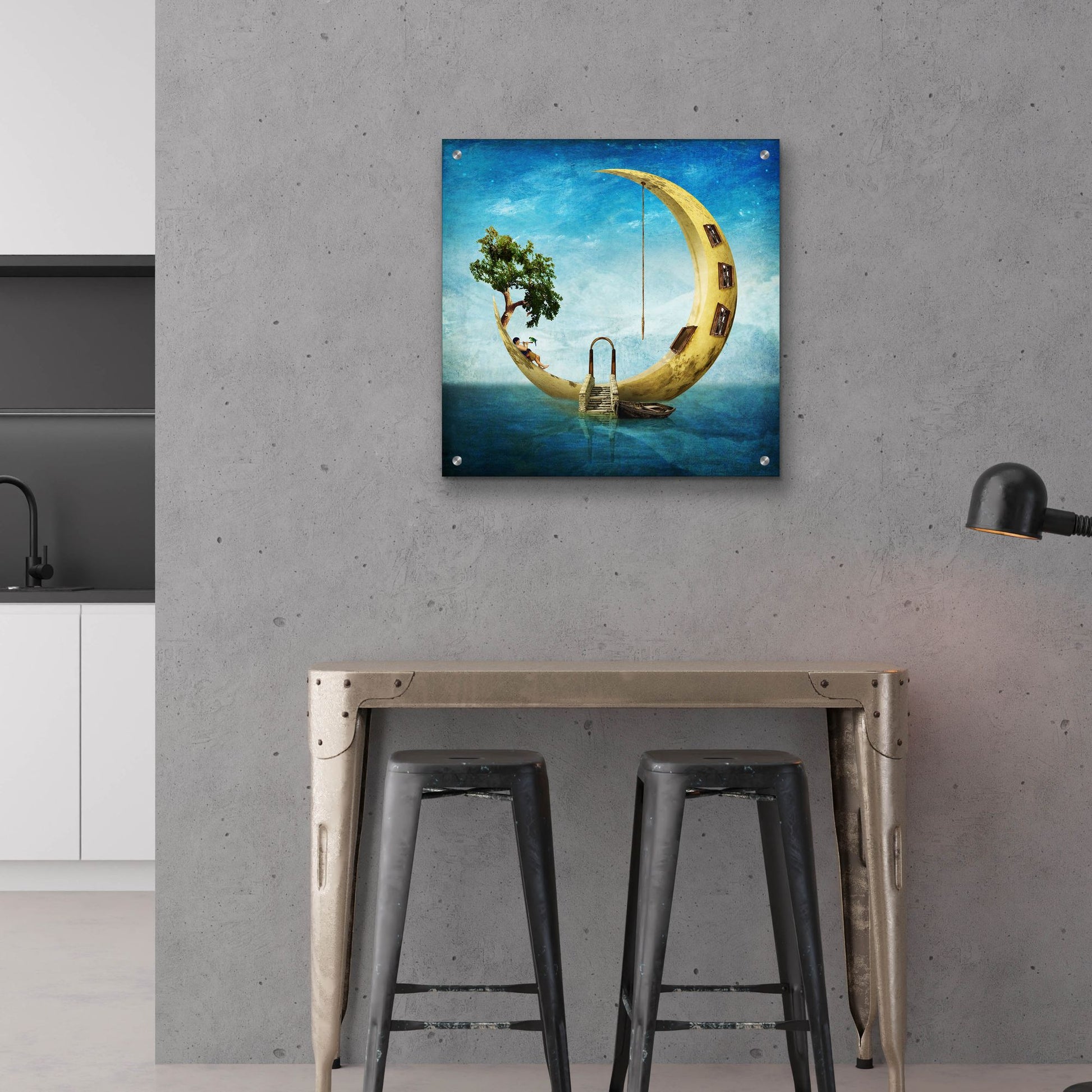 Epic Art 'Home Sweet Moon' by Diogo Verissimo, Acrylic Glass Wall Art,24x24