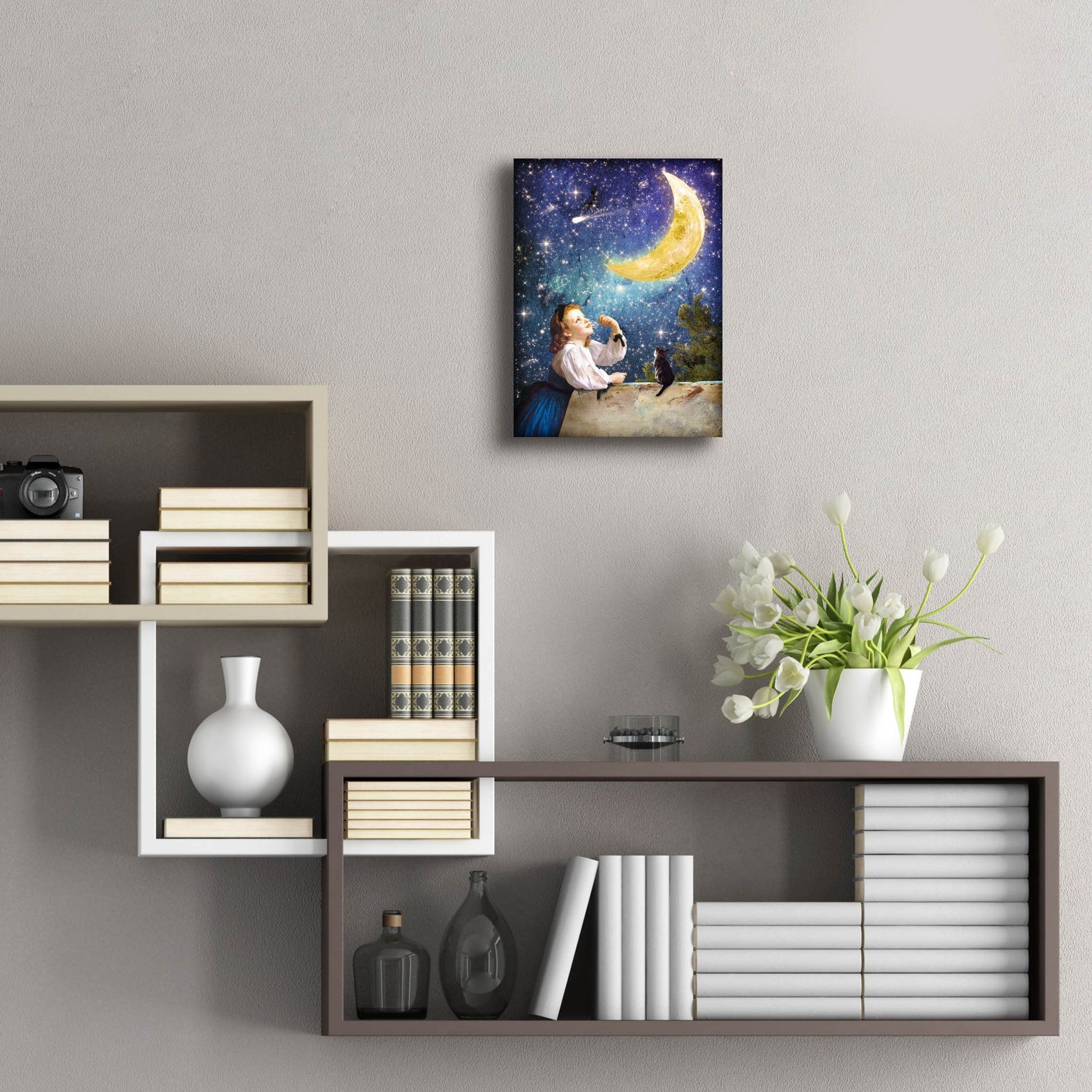 Epic Art 'One Wish Upon the Moon' by Diogo Verissimo, Acrylic Glass Wall Art,12x16