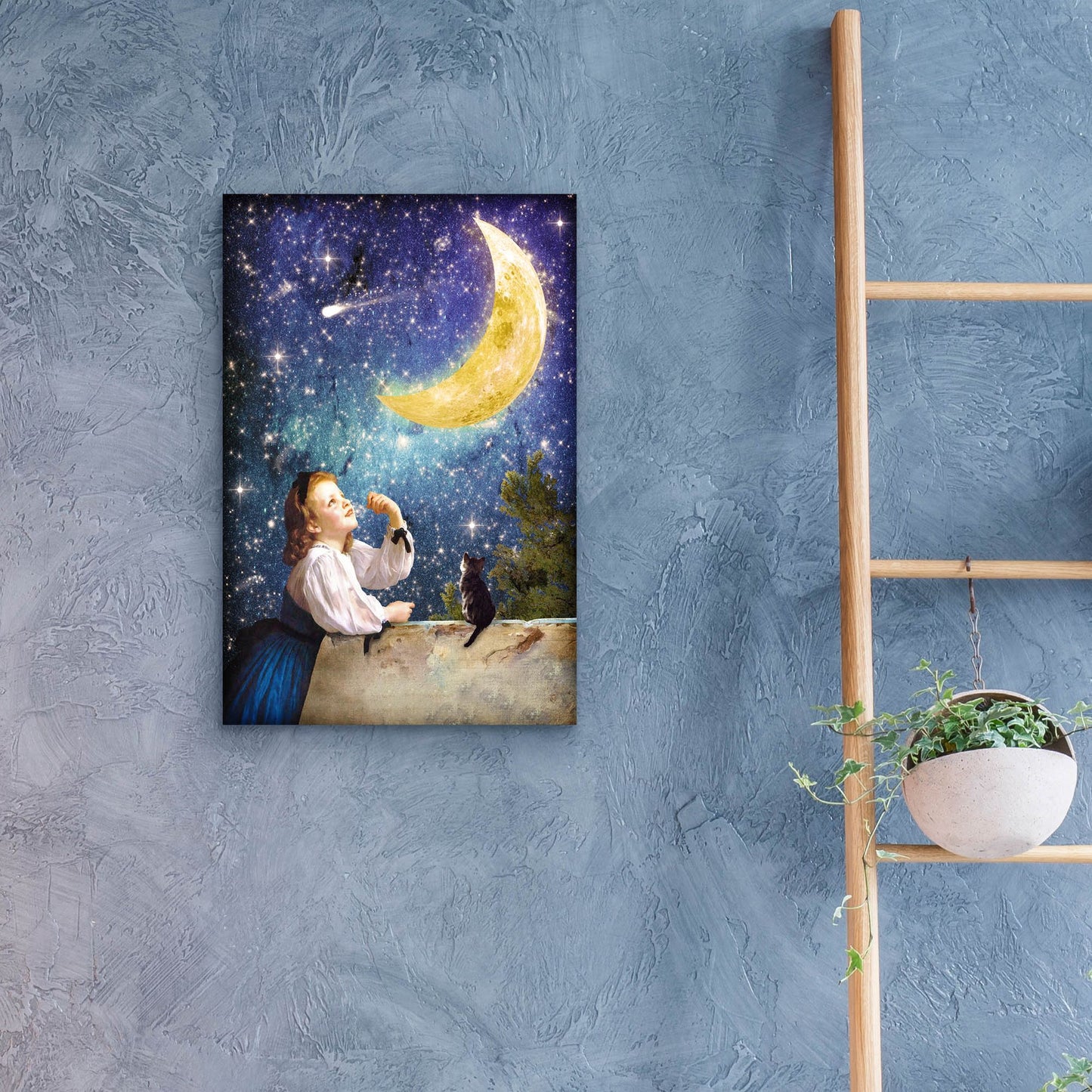 Epic Art 'One Wish Upon the Moon' by Diogo Verissimo, Acrylic Glass Wall Art,16x24