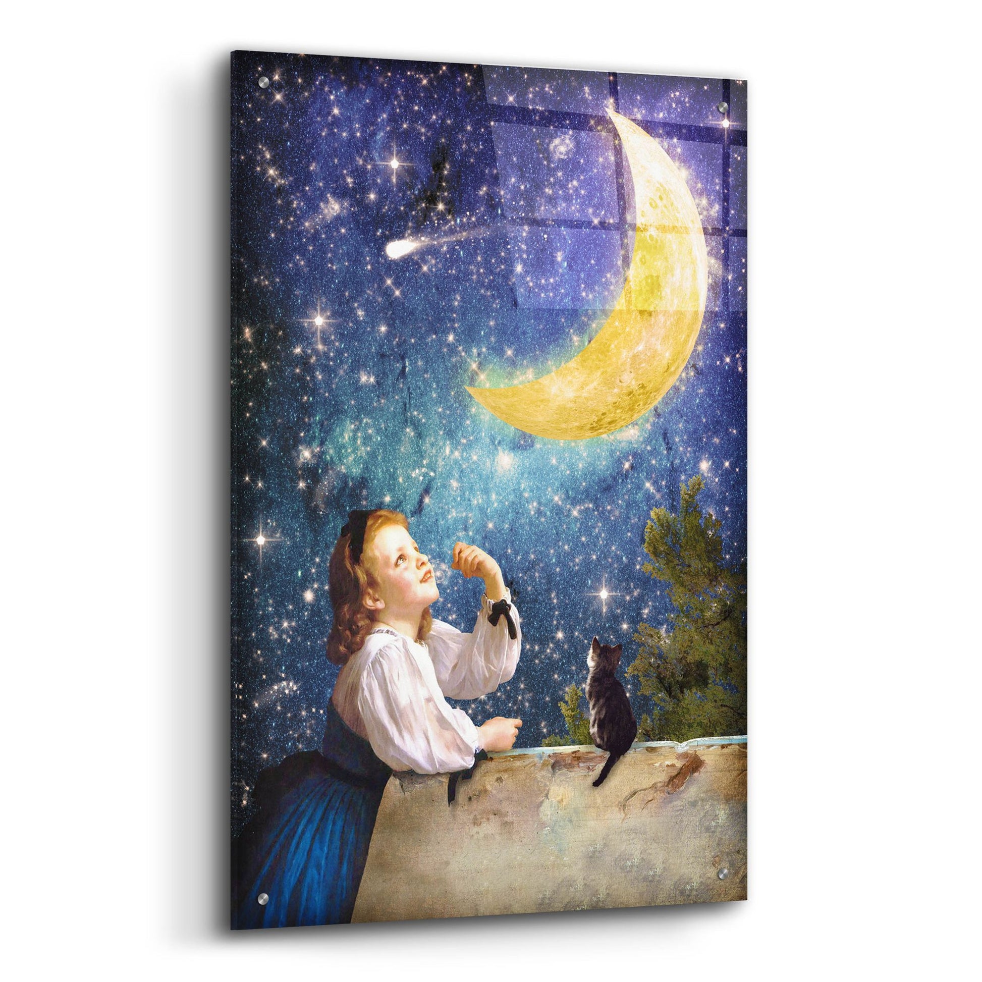 Epic Art 'One Wish Upon the Moon' by Diogo Verissimo, Acrylic Glass Wall Art,24x36