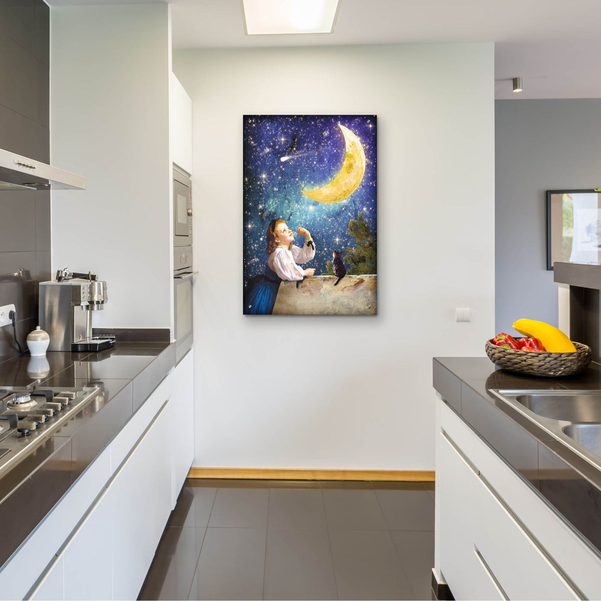 Epic Art 'One Wish Upon the Moon' by Diogo Verissimo, Acrylic Glass Wall Art,24x36