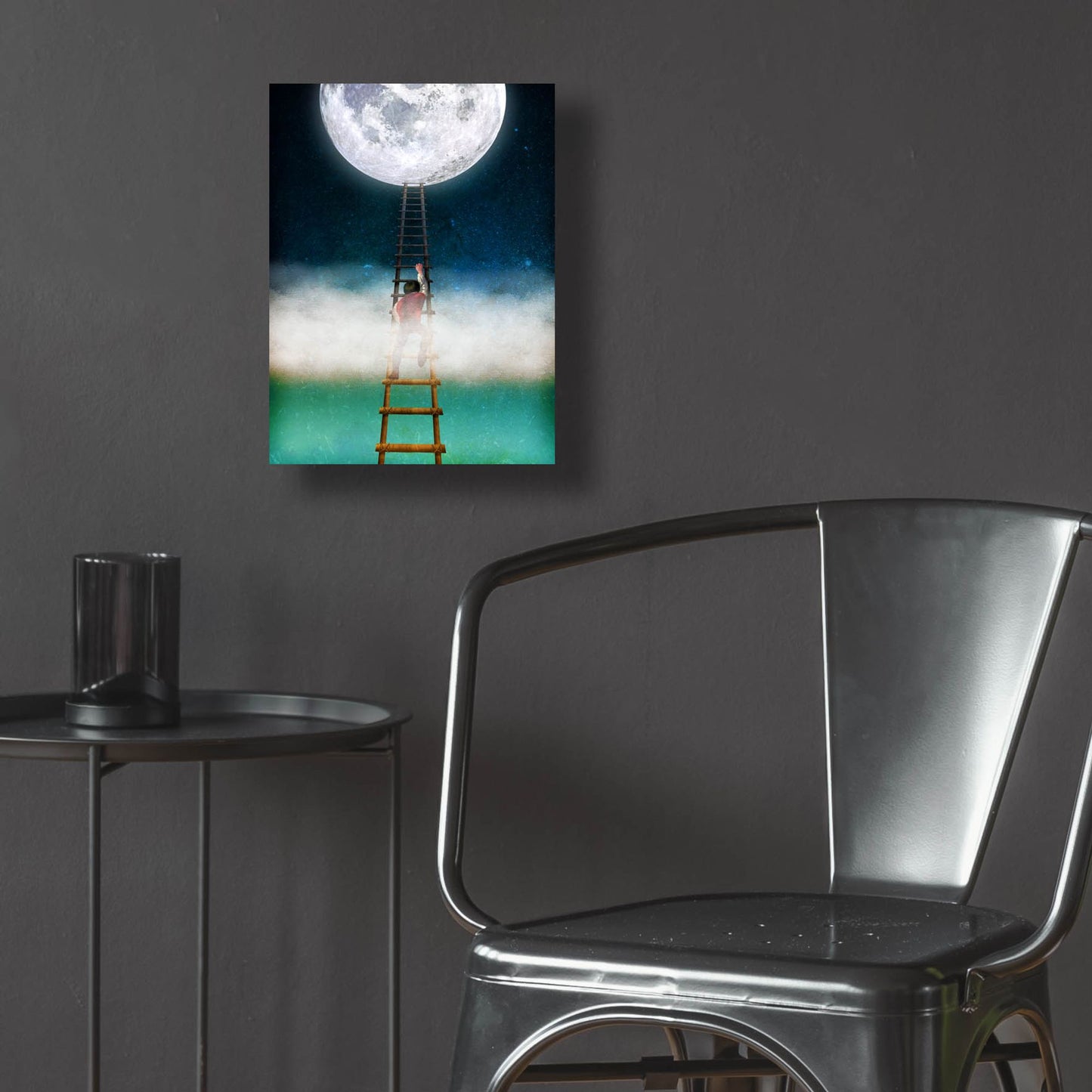 Epic Art 'Reach for the Moon' by Diogo Verissimo, Acrylic Glass Wall Art,12x16