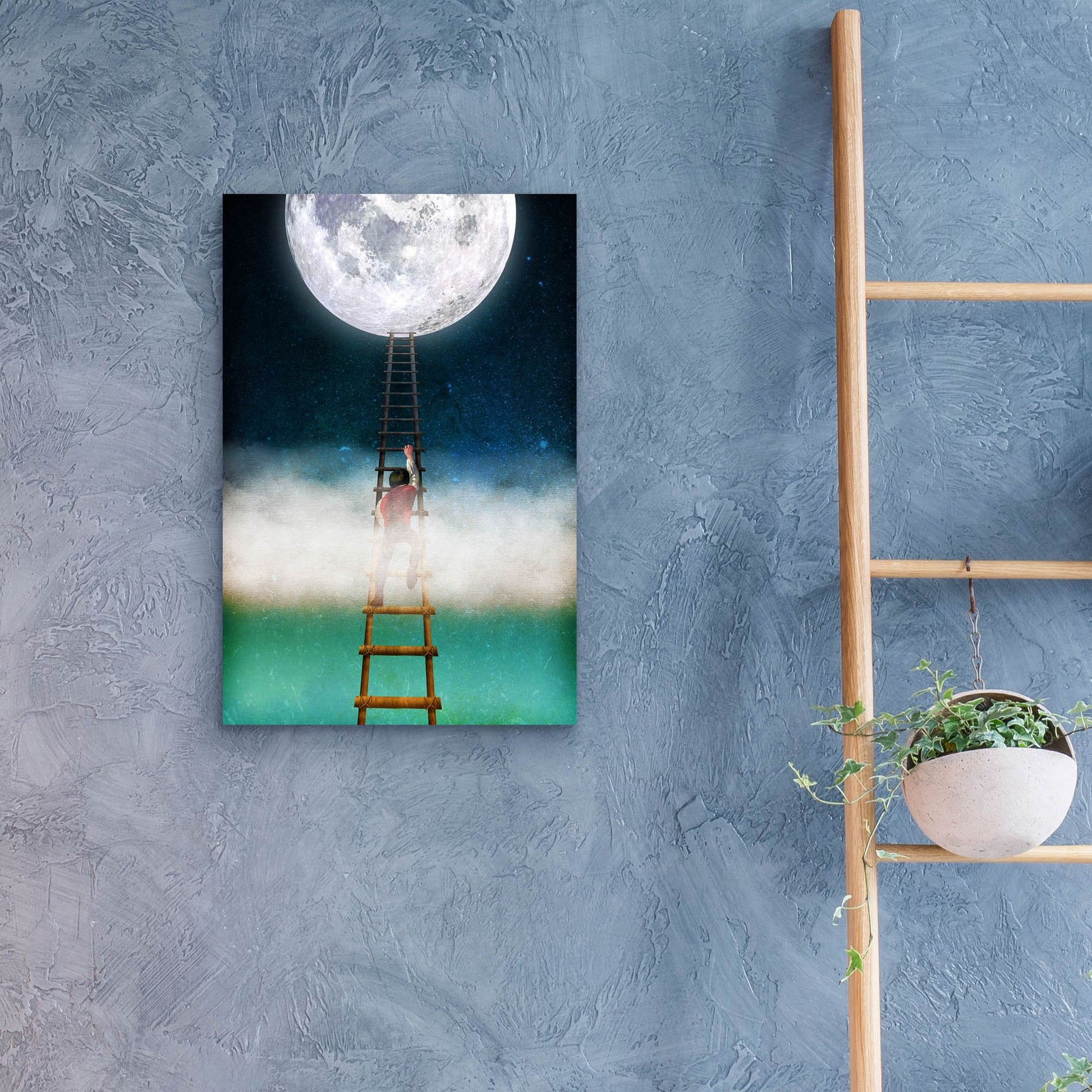 Epic Art 'Reach for the Moon' by Diogo Verissimo, Acrylic Glass Wall Art,16x24