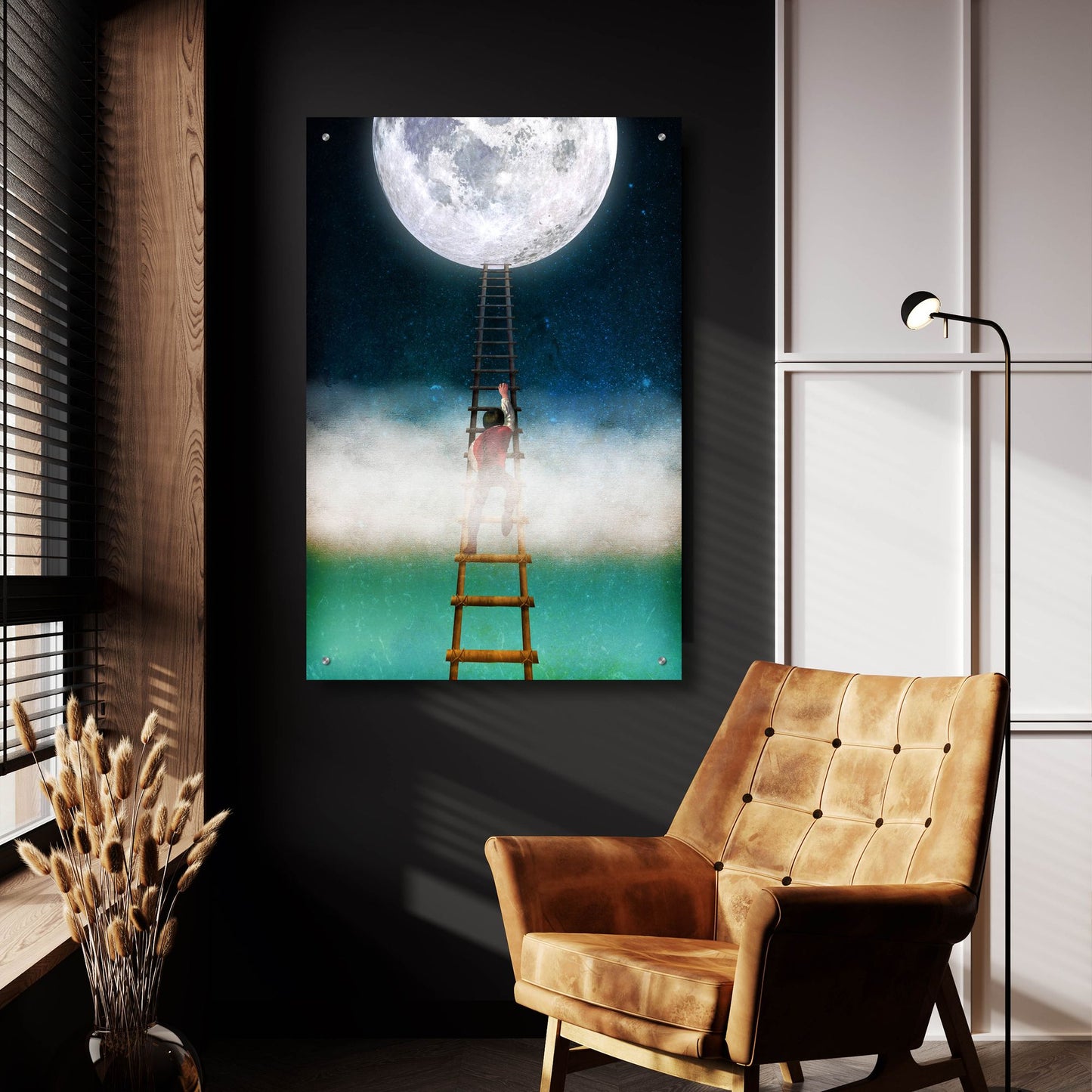 Epic Art 'Reach for the Moon' by Diogo Verissimo, Acrylic Glass Wall Art,24x36