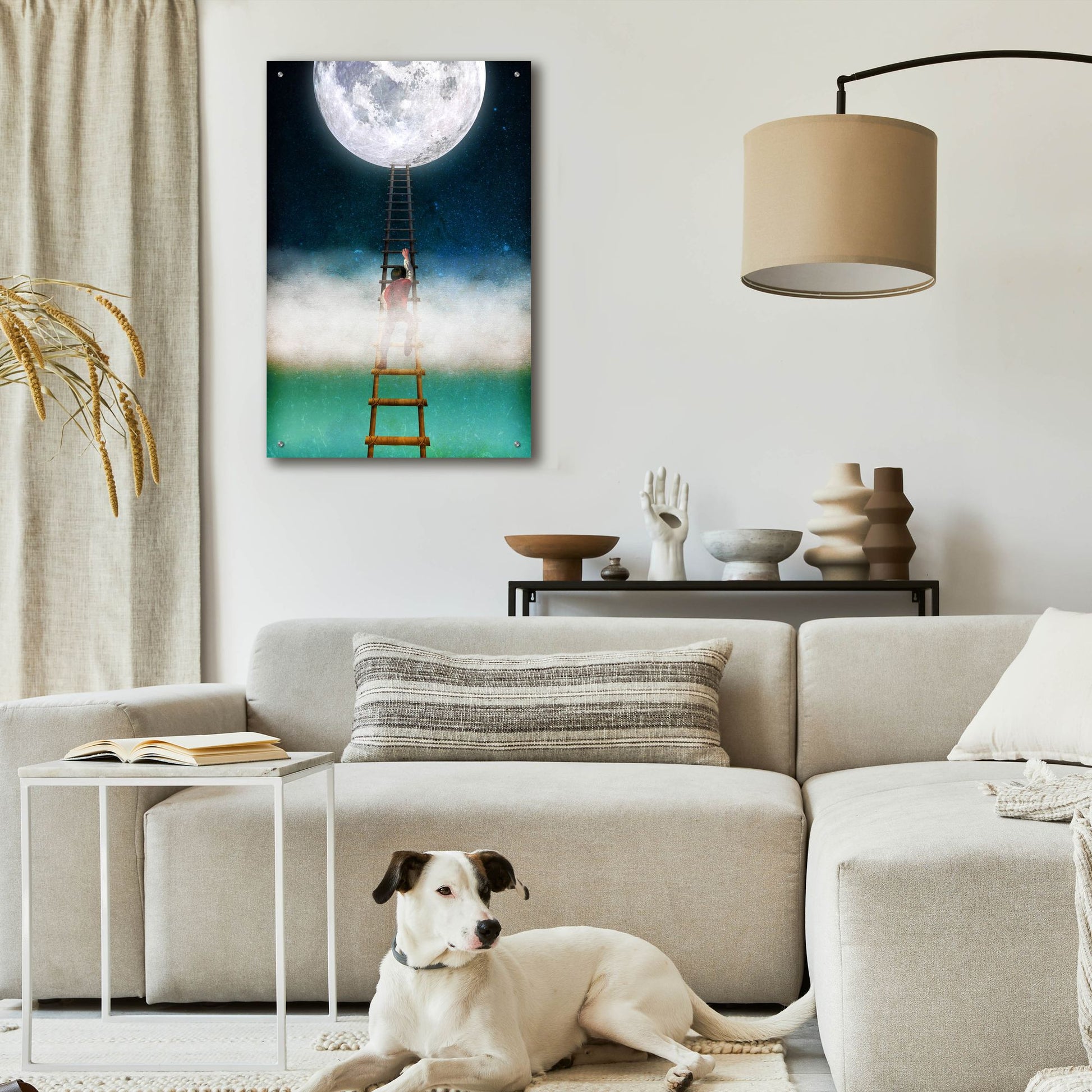 Epic Art 'Reach for the Moon' by Diogo Verissimo, Acrylic Glass Wall Art,24x36