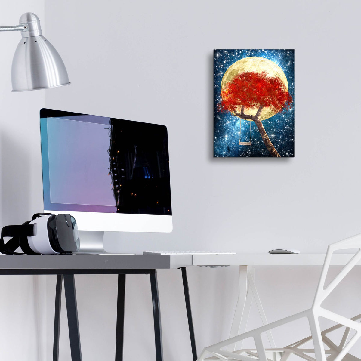Epic Art 'Swing Under a Golden Moonlight' by Diogo Verissimo, Acrylic Glass Wall Art,12x16