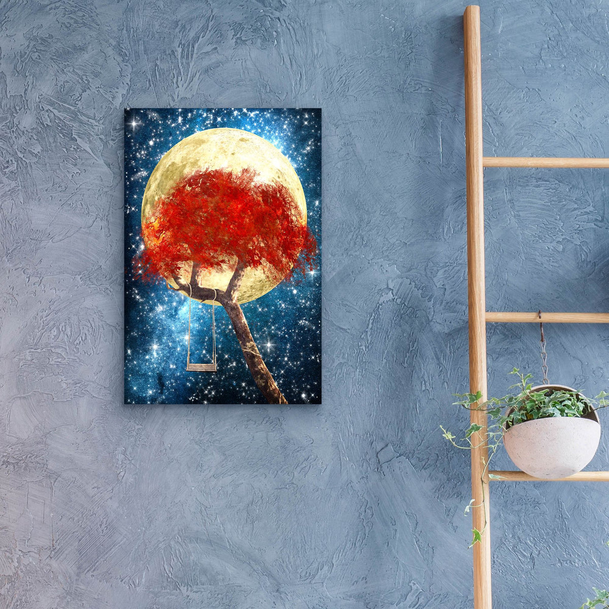 Epic Art 'Swing Under a Golden Moonlight' by Diogo Verissimo, Acrylic Glass Wall Art,16x24