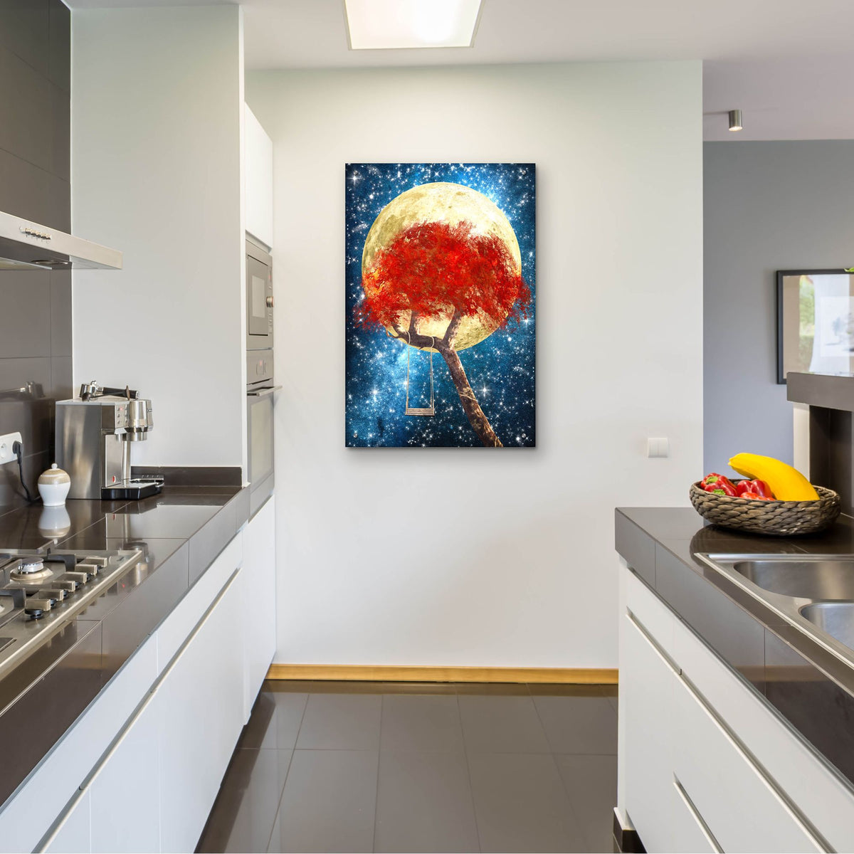Epic Art 'Swing Under a Golden Moonlight' by Diogo Verissimo, Acrylic Glass Wall Art,24x36