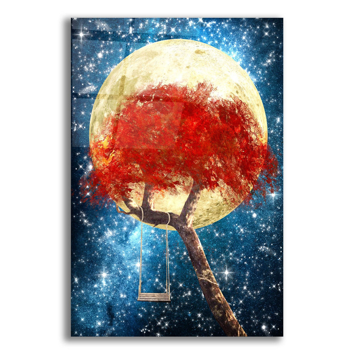 Epic Art 'Swing Under a Golden Moonlight' by Diogo Verissimo, Acrylic Glass Wall Art