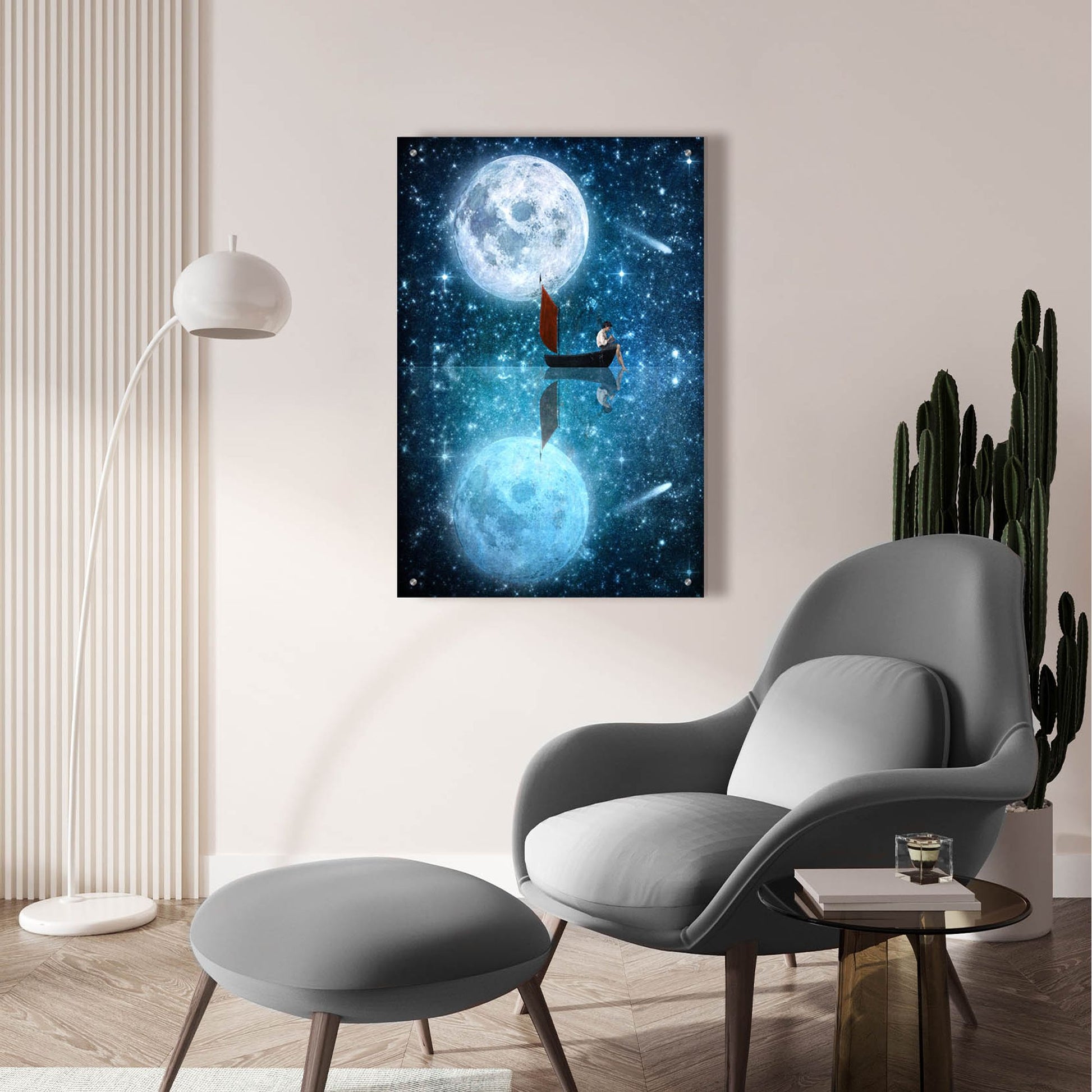 Epic Art 'The Moon And Me' by Diogo Verissimo, Acrylic Glass Wall Art,24x36