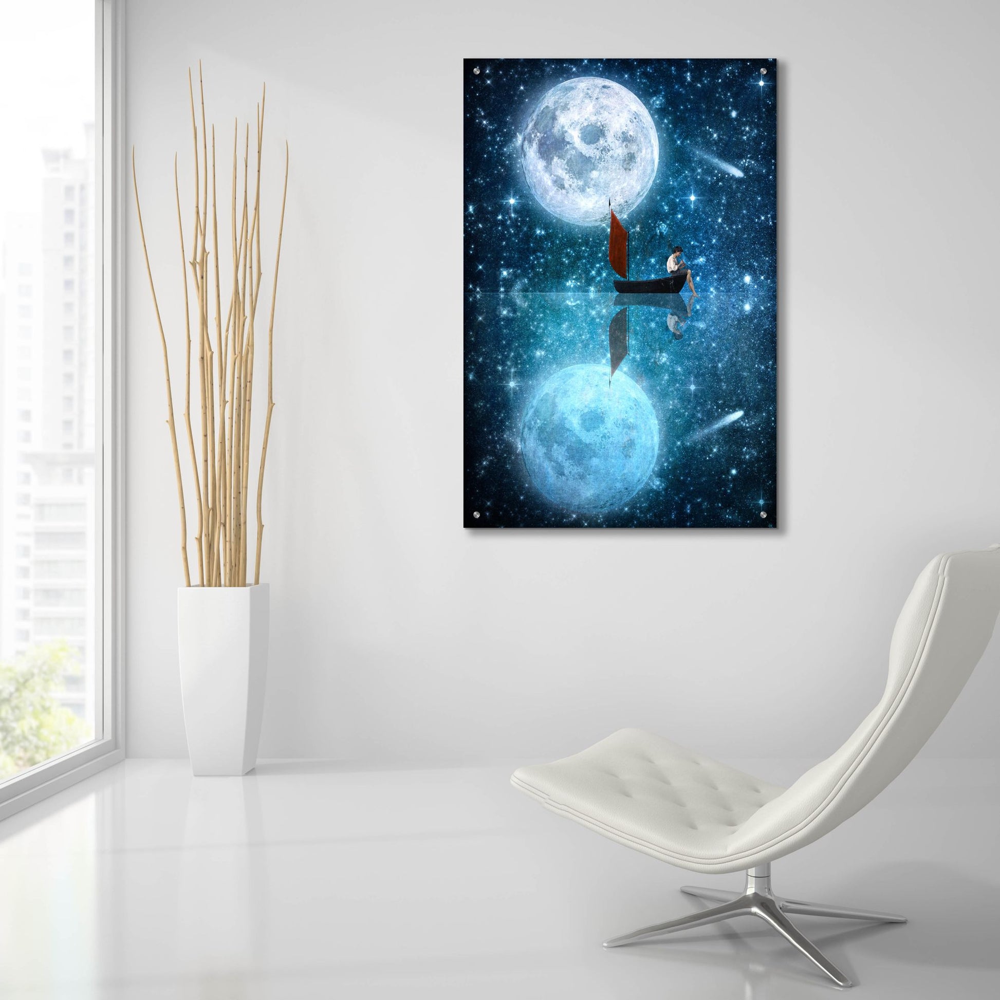 Epic Art 'The Moon And Me' by Diogo Verissimo, Acrylic Glass Wall Art,24x36