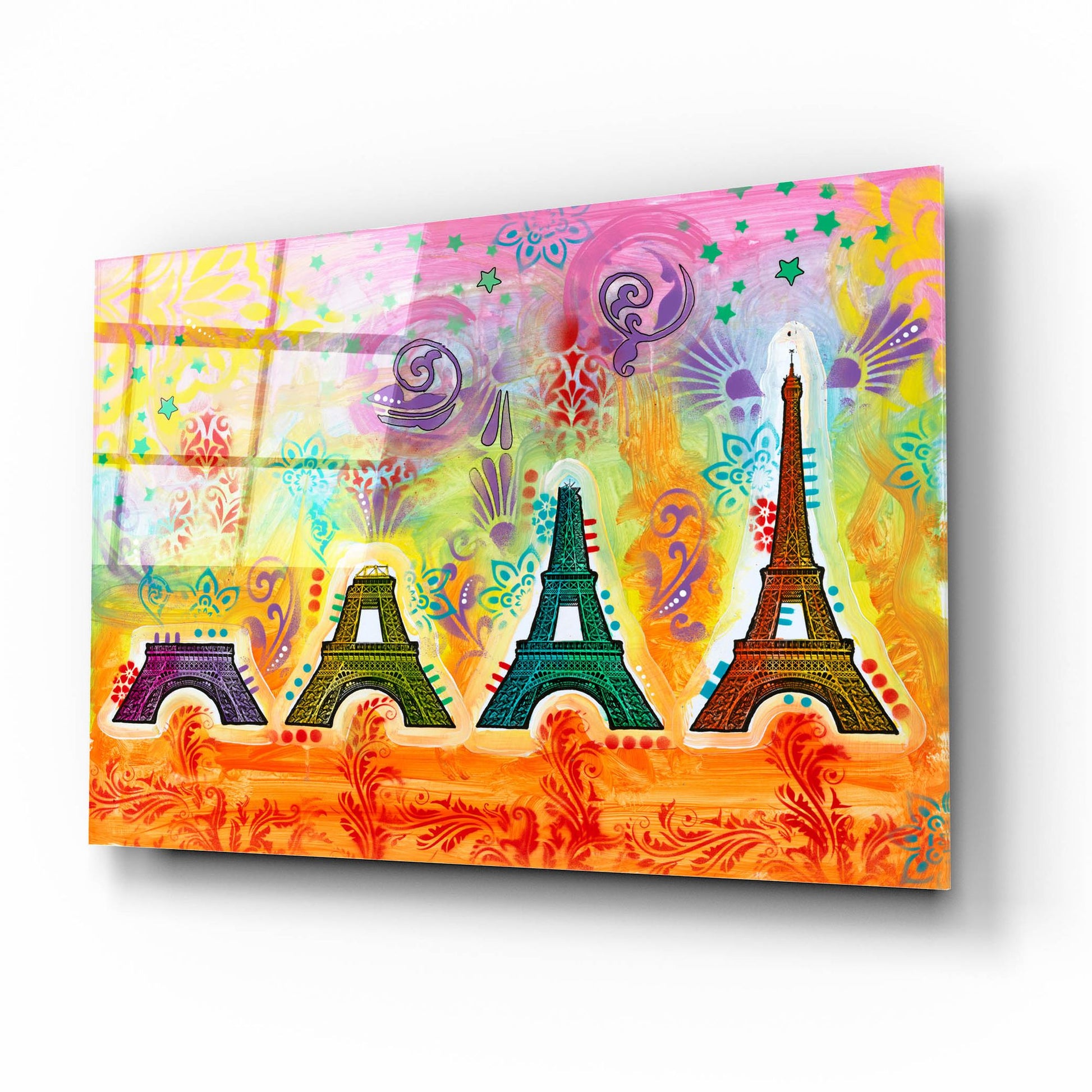 Epic Art 'Construction of the Eiffel Tower' by Dean Russo, Acrylic Glass Wall Art,16x12