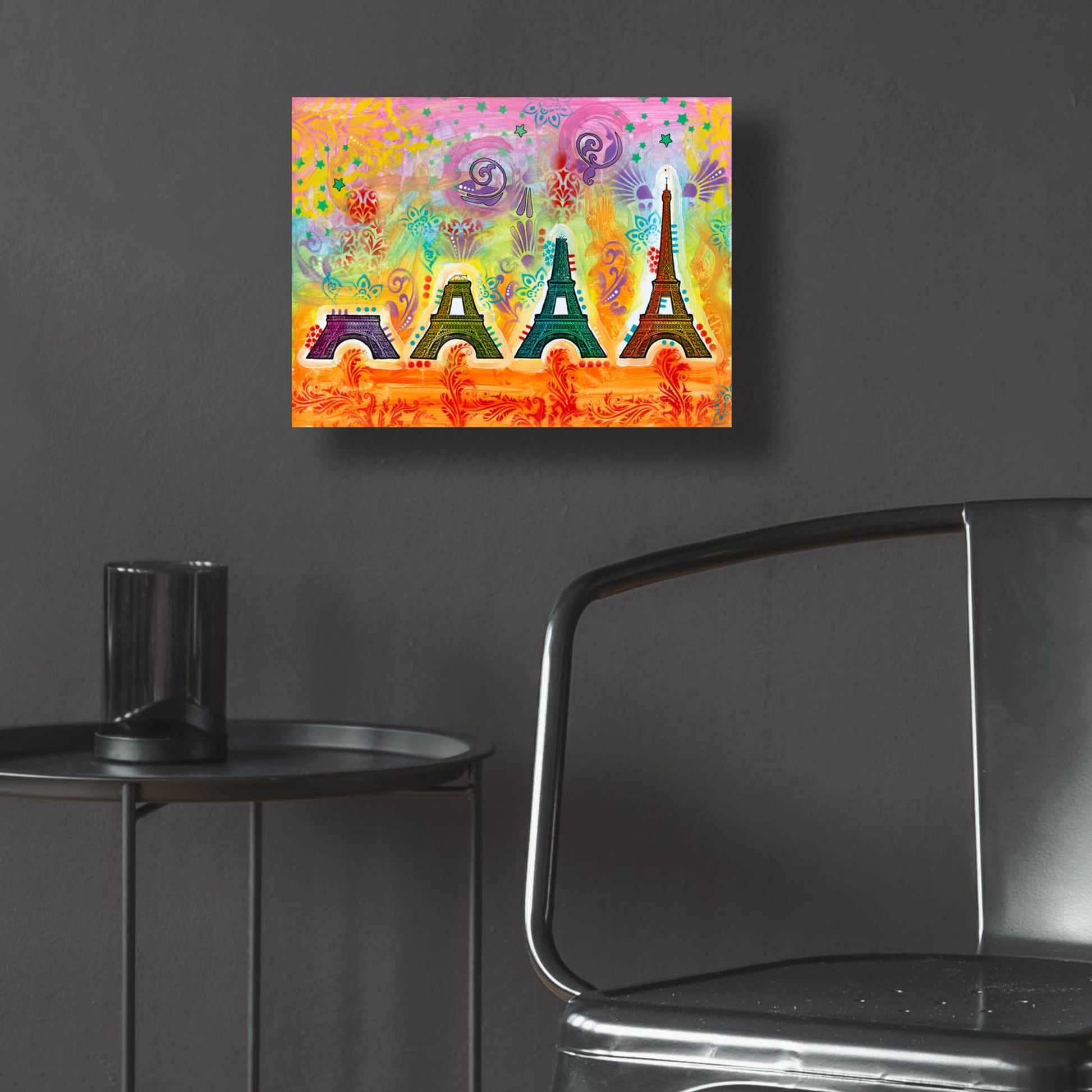 Epic Art 'Construction of the Eiffel Tower' by Dean Russo, Acrylic Glass Wall Art,16x12