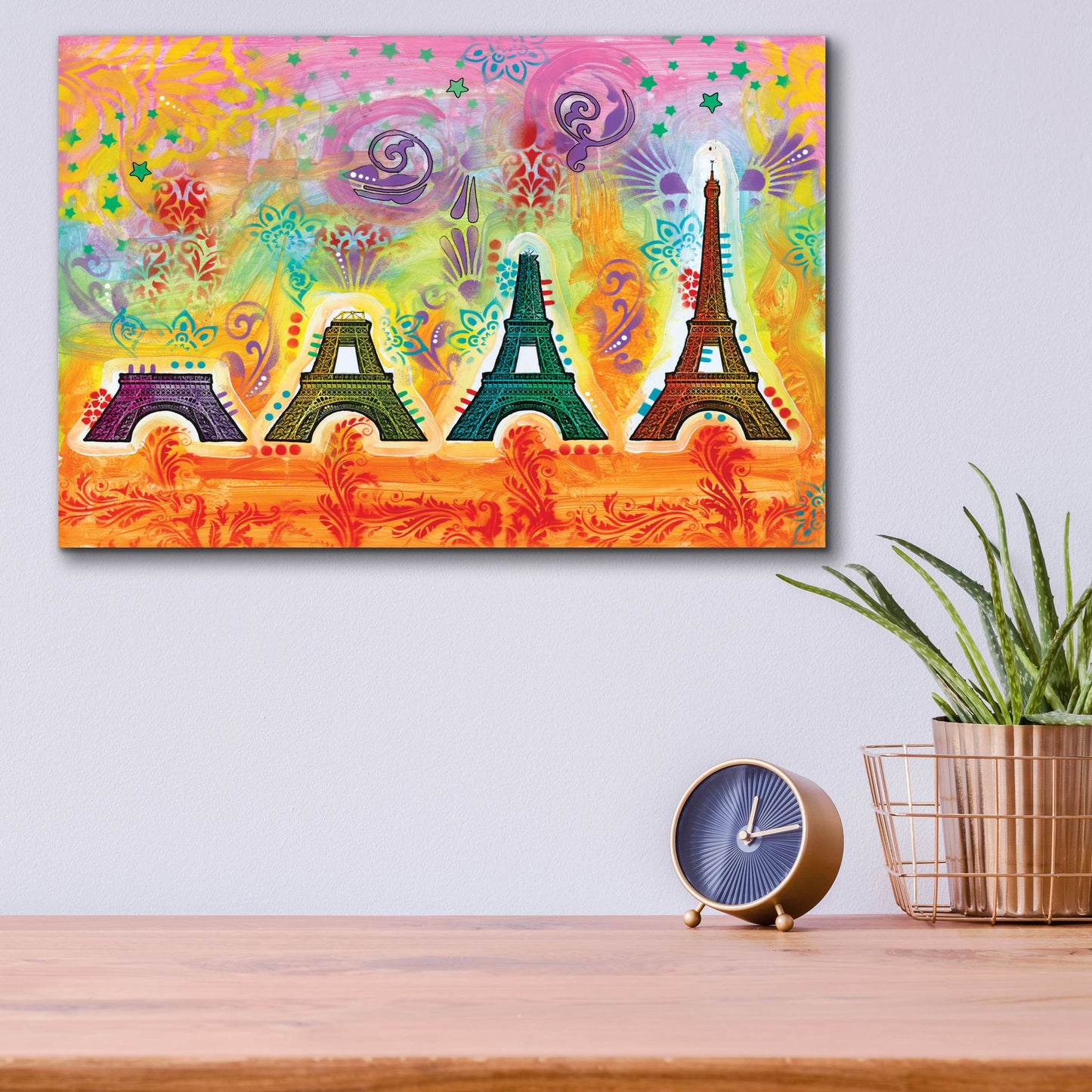 Epic Art 'Construction of the Eiffel Tower' by Dean Russo, Acrylic Glass Wall Art,16x12