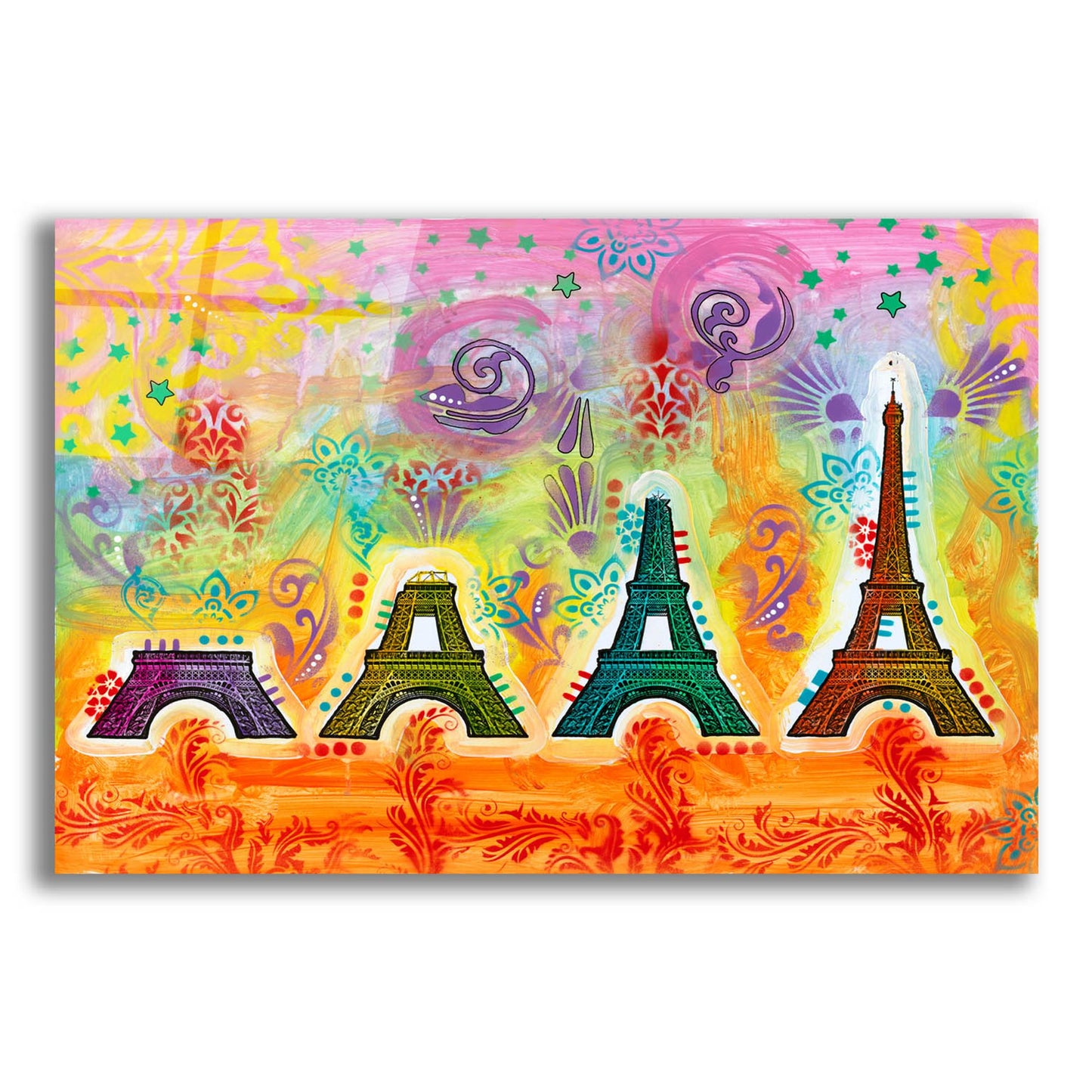Epic Art 'Construction of the Eiffel Tower' by Dean Russo, Acrylic Glass Wall Art,24x16