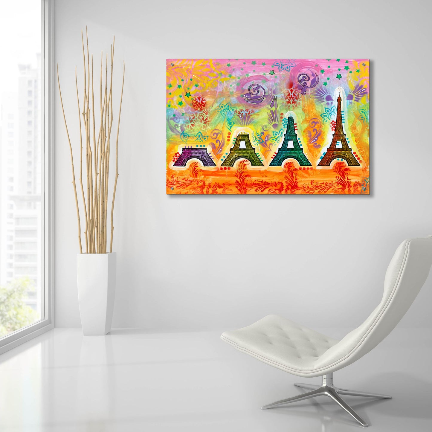 Epic Art 'Construction of the Eiffel Tower' by Dean Russo, Acrylic Glass Wall Art,36x24
