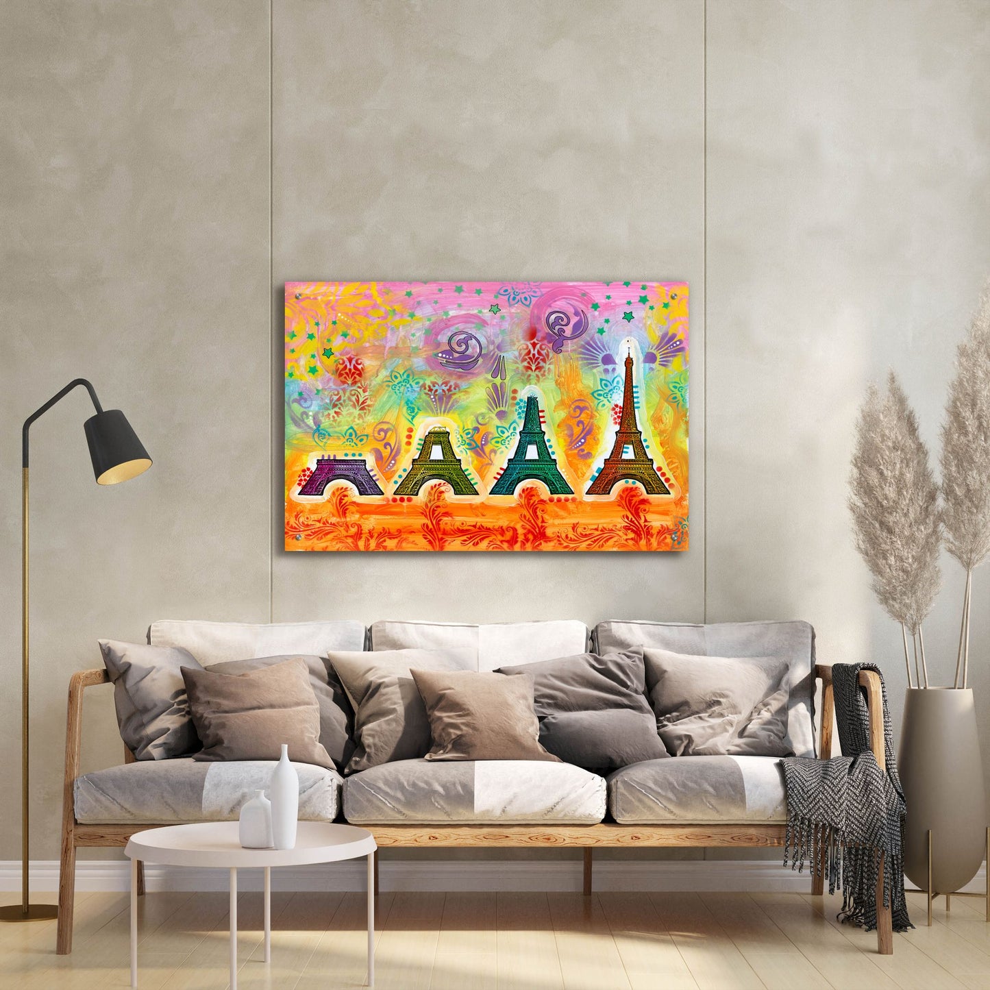 Epic Art 'Construction of the Eiffel Tower' by Dean Russo, Acrylic Glass Wall Art,36x24