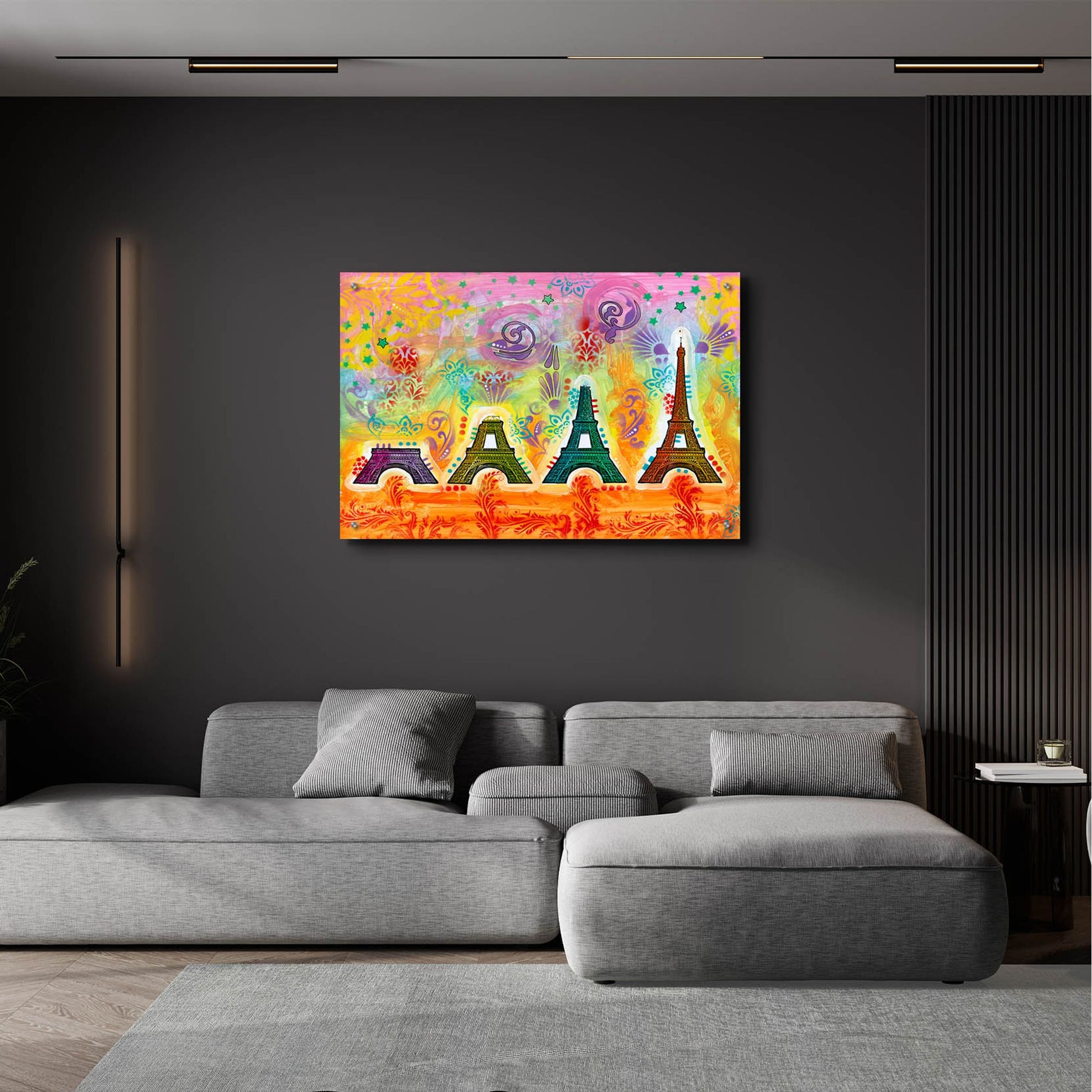 Epic Art 'Construction of the Eiffel Tower' by Dean Russo, Acrylic Glass Wall Art,36x24