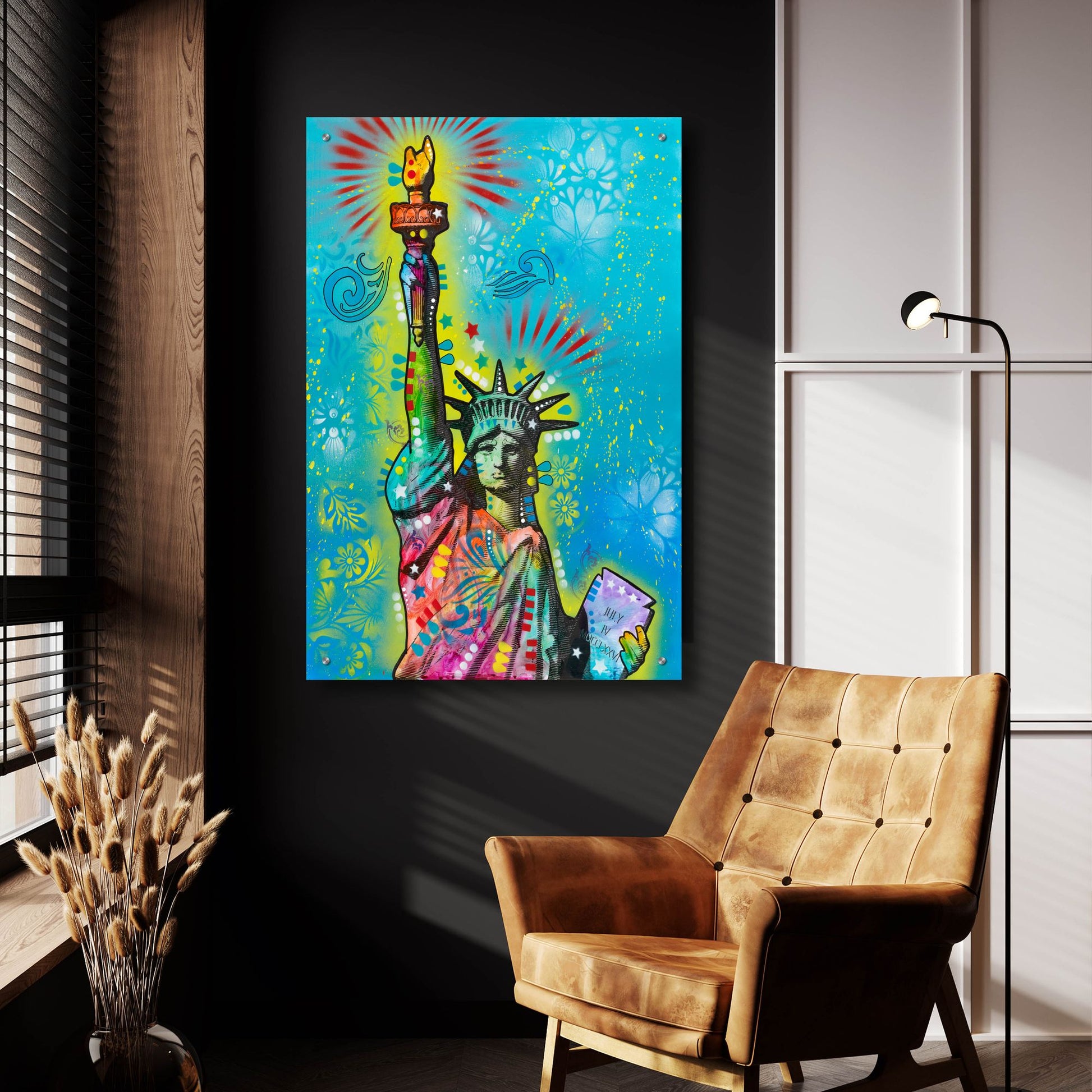 Epic Art 'Lady Liberty' by Dean Russo, Acrylic Glass Wall Art,24x36