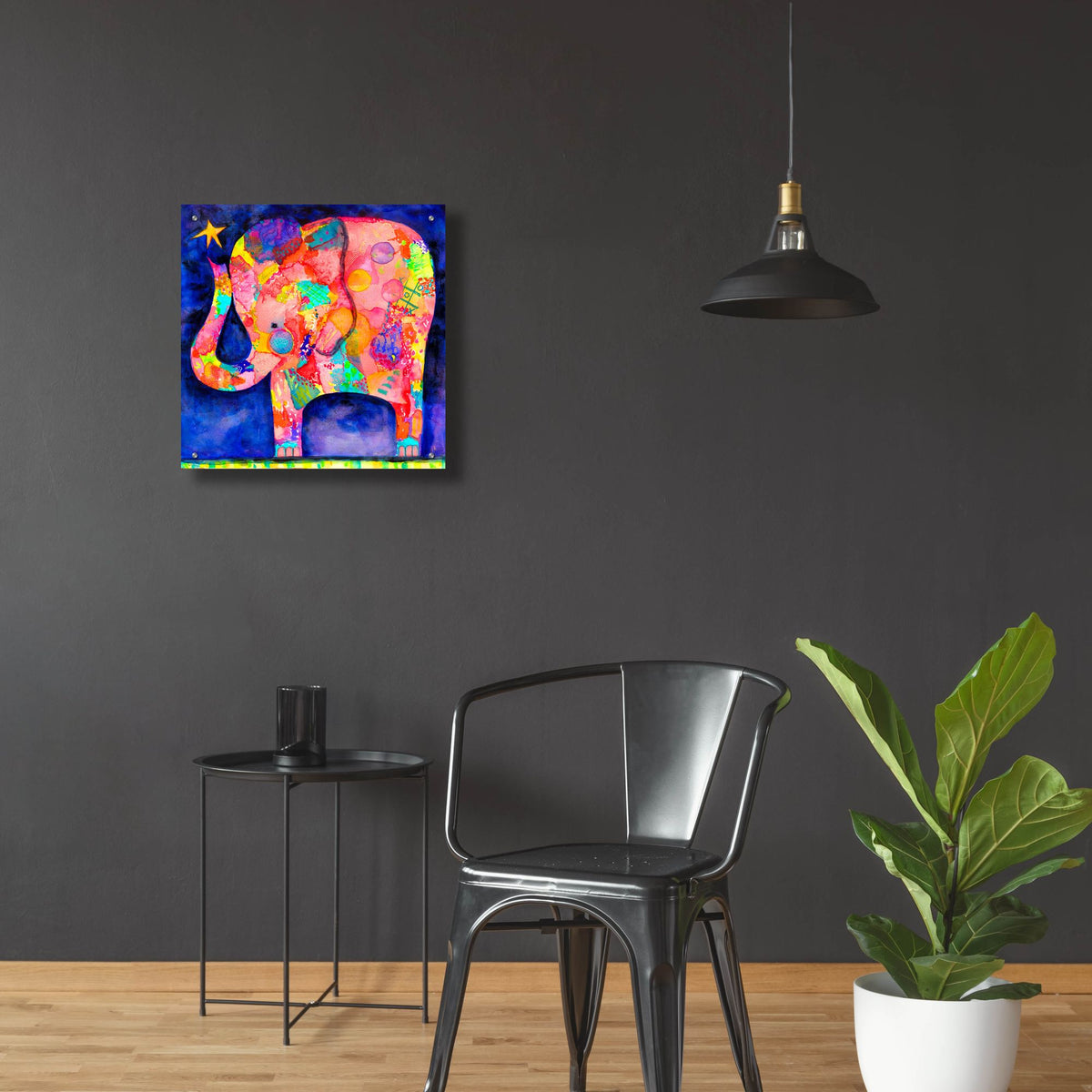 Epic Art 'All Within Reach Elephant' by Wyanne, Acrylic Glass Wall Art,24x24