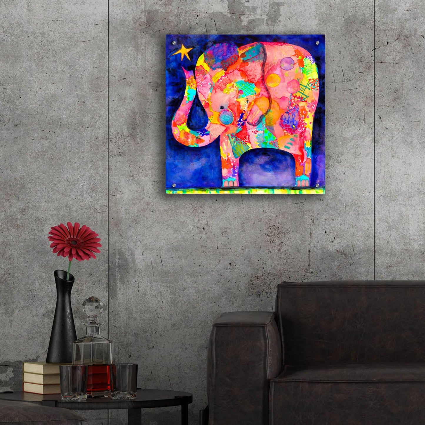 Epic Art 'All Within Reach Elephant' by Wyanne, Acrylic Glass Wall Art,24x24