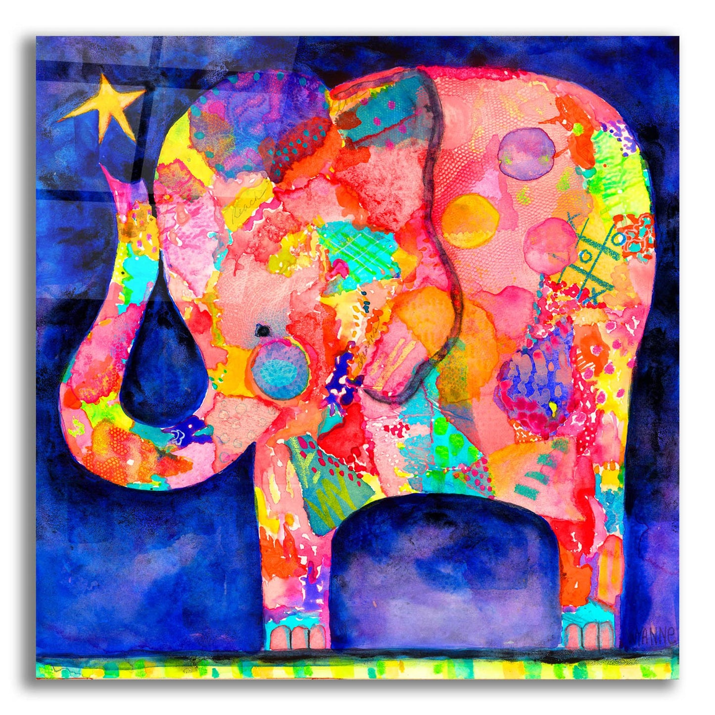 Epic Art 'All Within Reach Elephant' by Wyanne, Acrylic Glass Wall Art