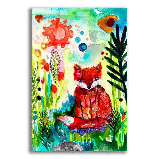 Epic Art 'Baby Fox in the Garden' by Wyanne, Acrylic Glass Wall Art