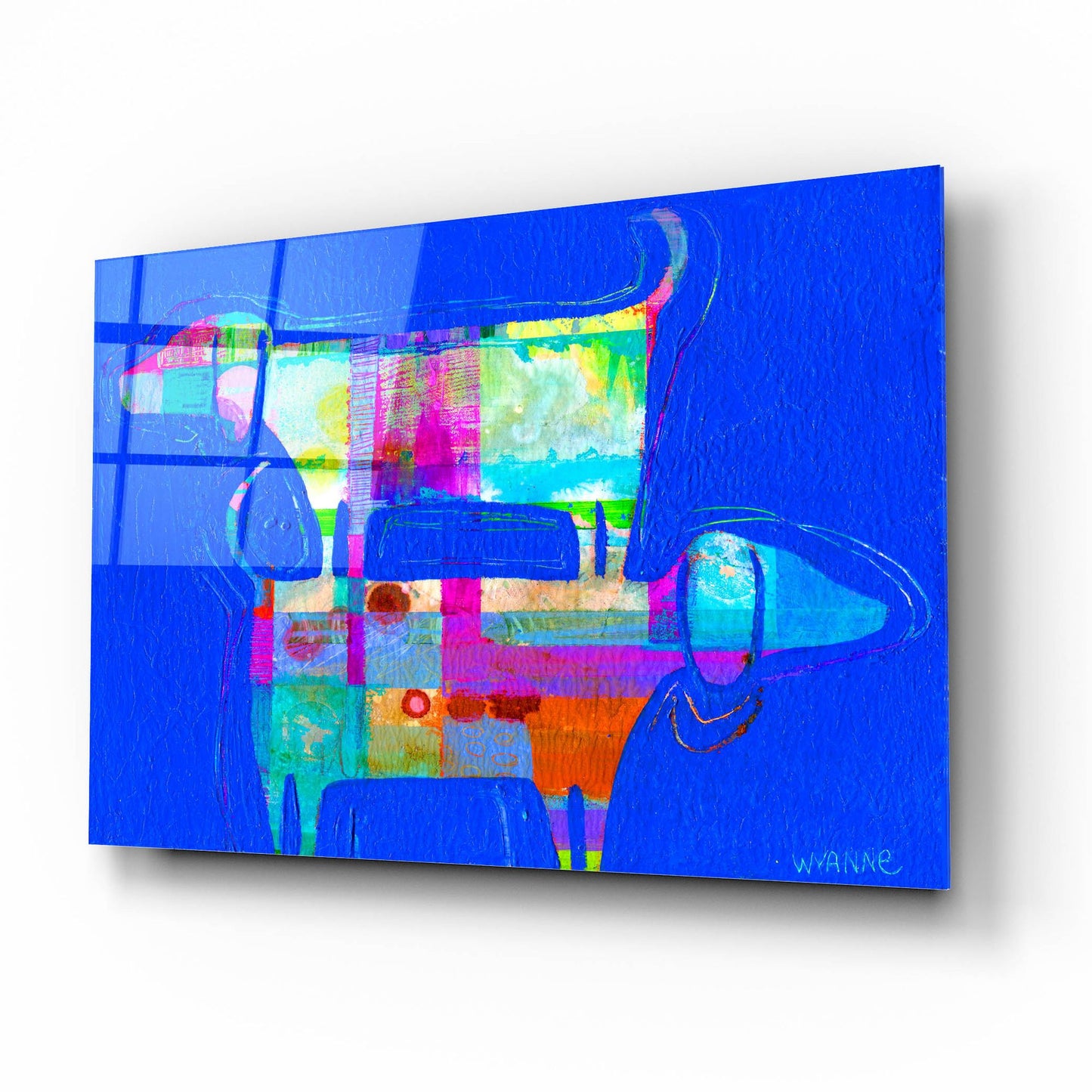 Epic Art 'Double Wags Double Fun' by Wyanne, Acrylic Glass Wall Art,16x12